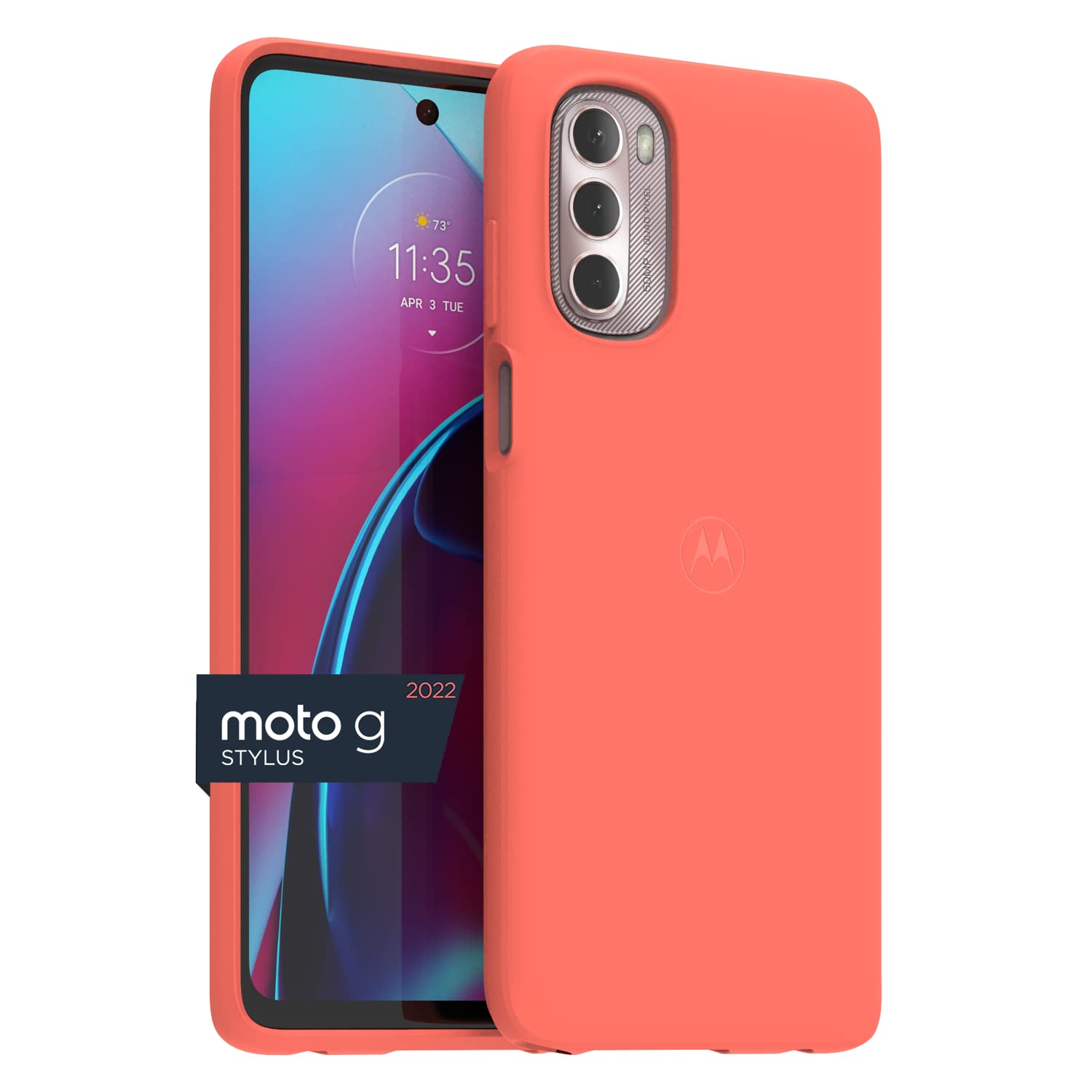 Motorola Moto G Stylus (2022) Protective Case  Precision Fit, Stylish Shock Absorbing Phone Cases   Living Coral [Not For 2022 G