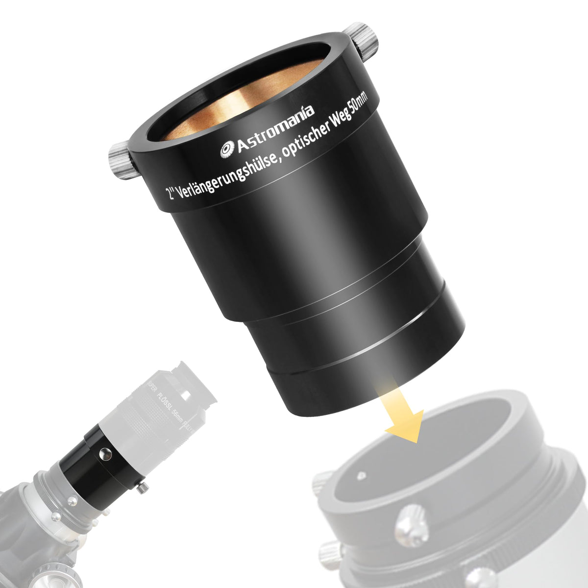 Astromania 2 Inch Telescope Eyepiece Extension Tube Adapter   Optical Length 50Mm   With Standand 2 Inch Filter Threads