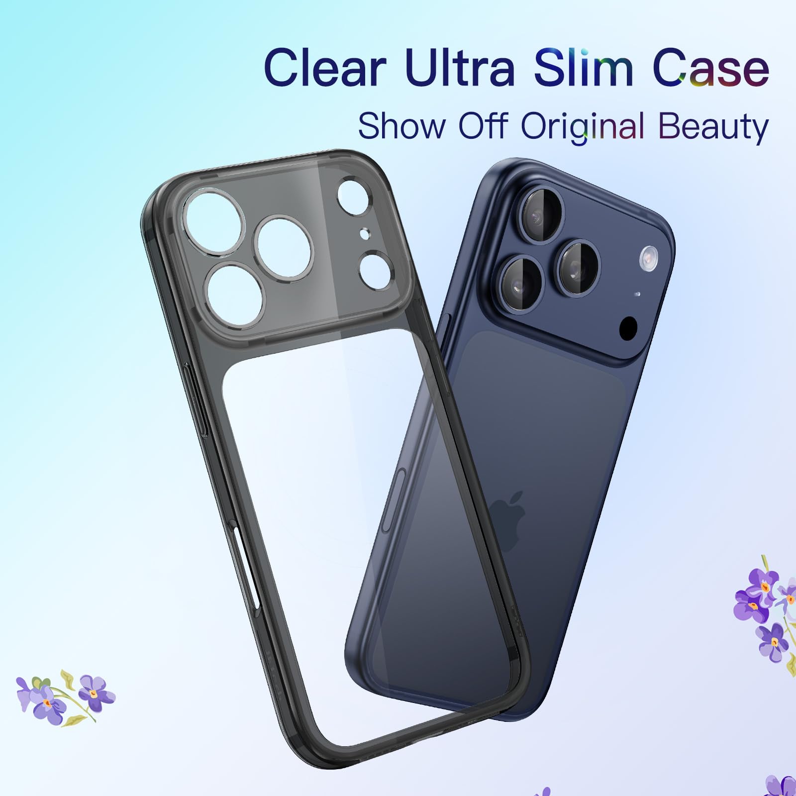 Jetech Slim Case For Iphone 17 Pro Max 6.9-Inch With Camera Lens Full Protection, Ultra-Thin Lightweight Clear Minimalist Protec