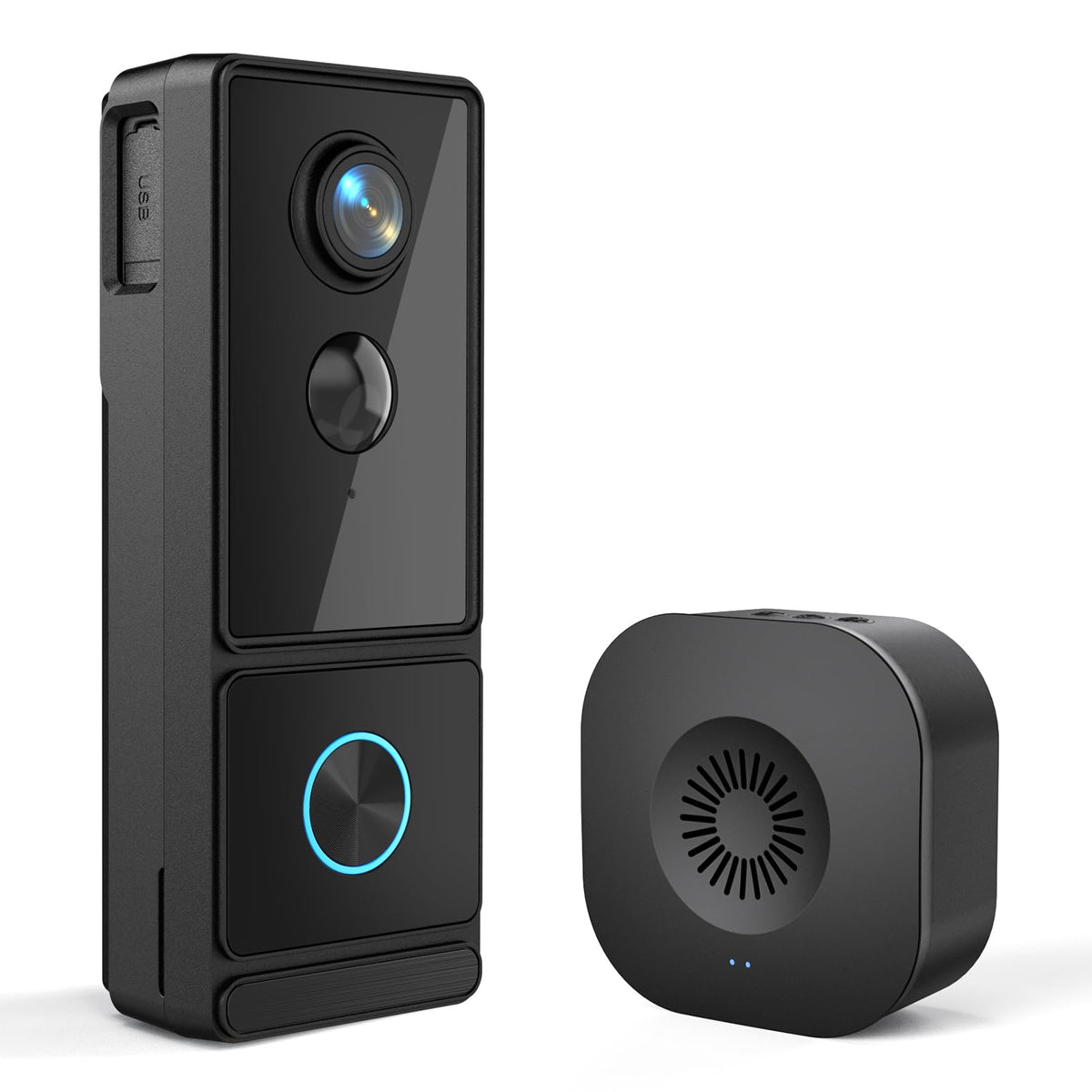 Video Doorbell Camera Wireless No Subscription, Door Bell Cameras Wireless With Chime, 2.4Ghz,1080P Door Camera, 2-Way Audio, Pi