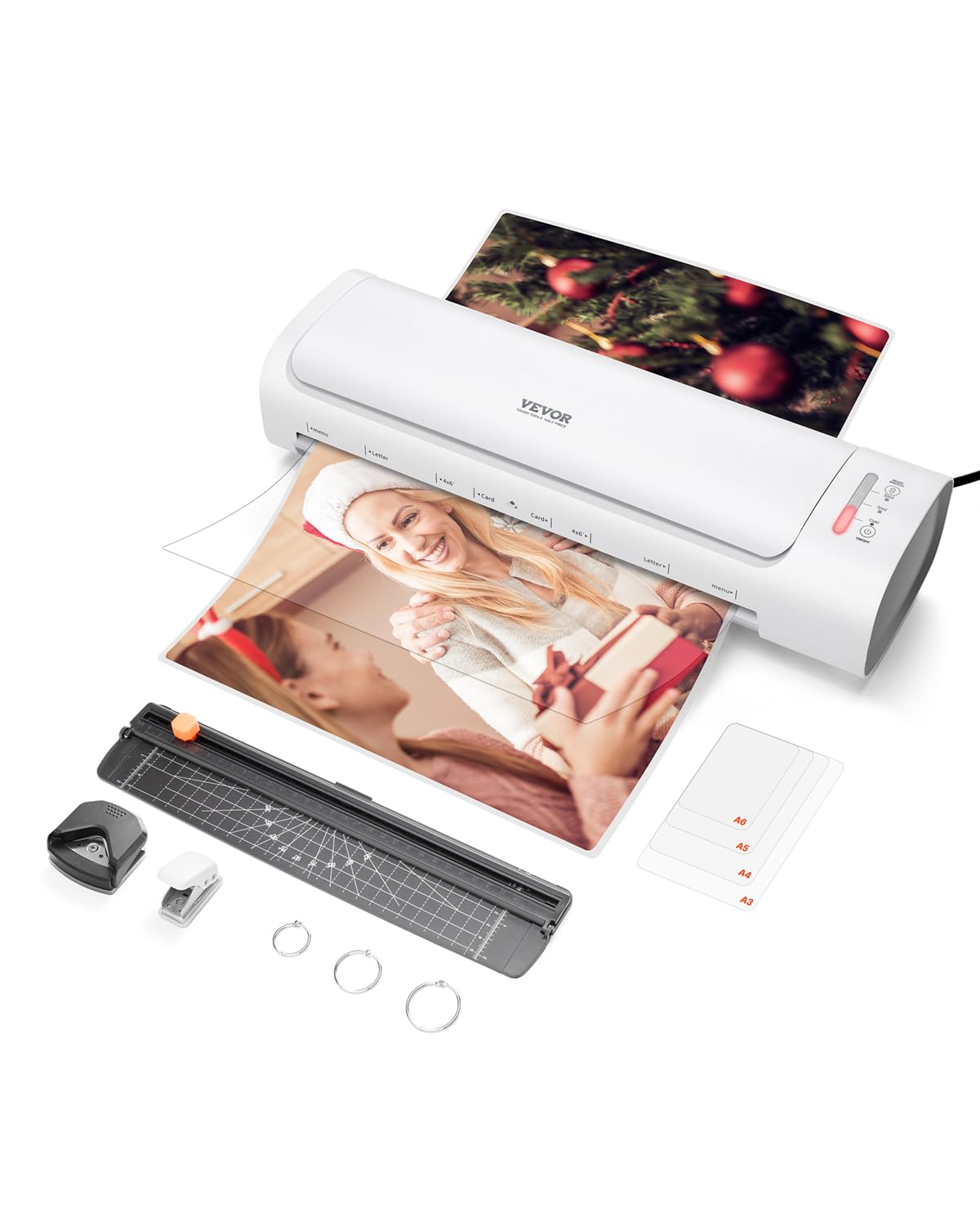 VEVOR Laminator Machine, Cold and Hot Laminator for Max A3 Paper Size, 1 min Quick Warm Thermal Laminator, 3-5 mil Thickness, Id
