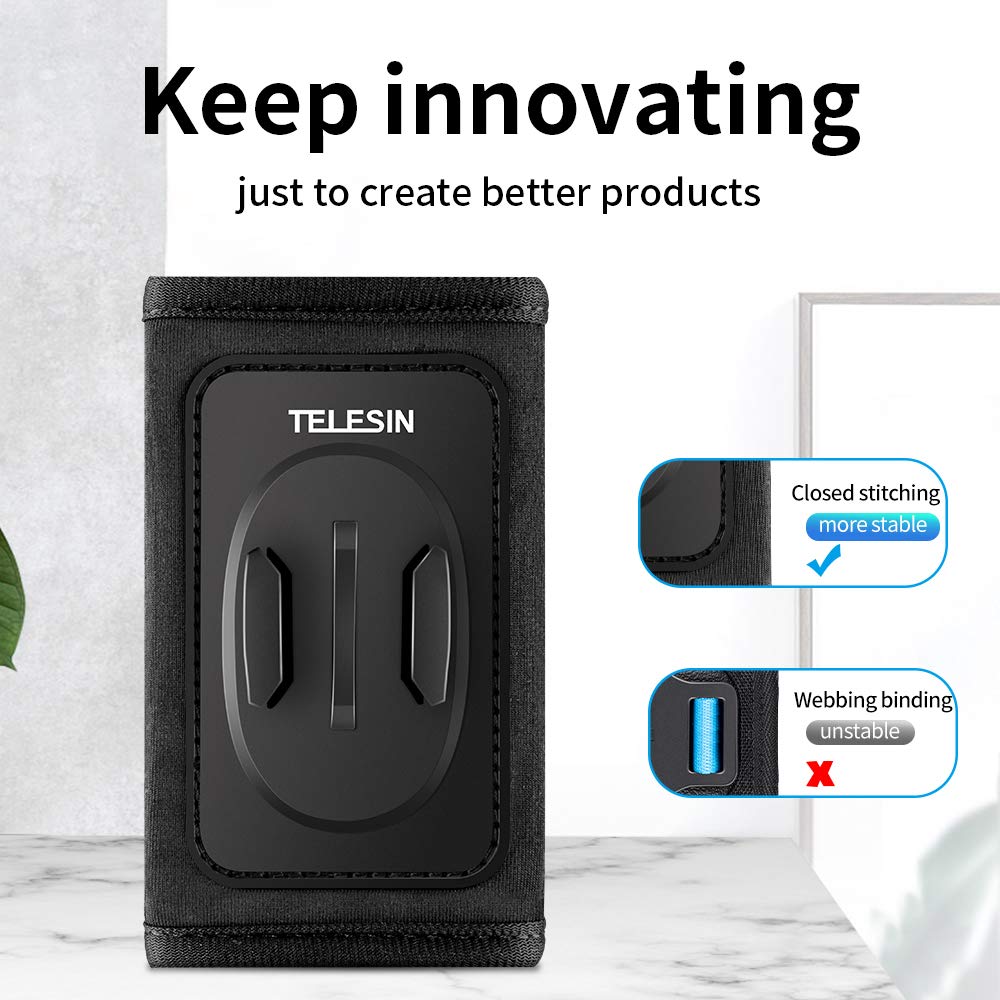 Telesin Backpack Mount Clip Bag Belt Shoulder Strap Holder For Gopro Max Go Pro Hero 12 11 10 9 8 7 6 5 Dji Action 3 4 Insta360