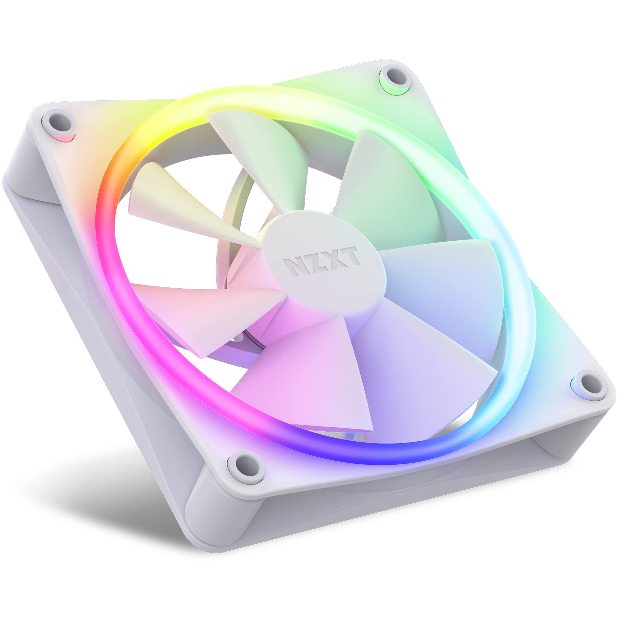 Nzxt F120 Rgb Fans   Rf R12Sf W1   Advanced Rgb Lighting Customization   Whisper Quiet Cooling   Single (Rgb Fan & Controller Re