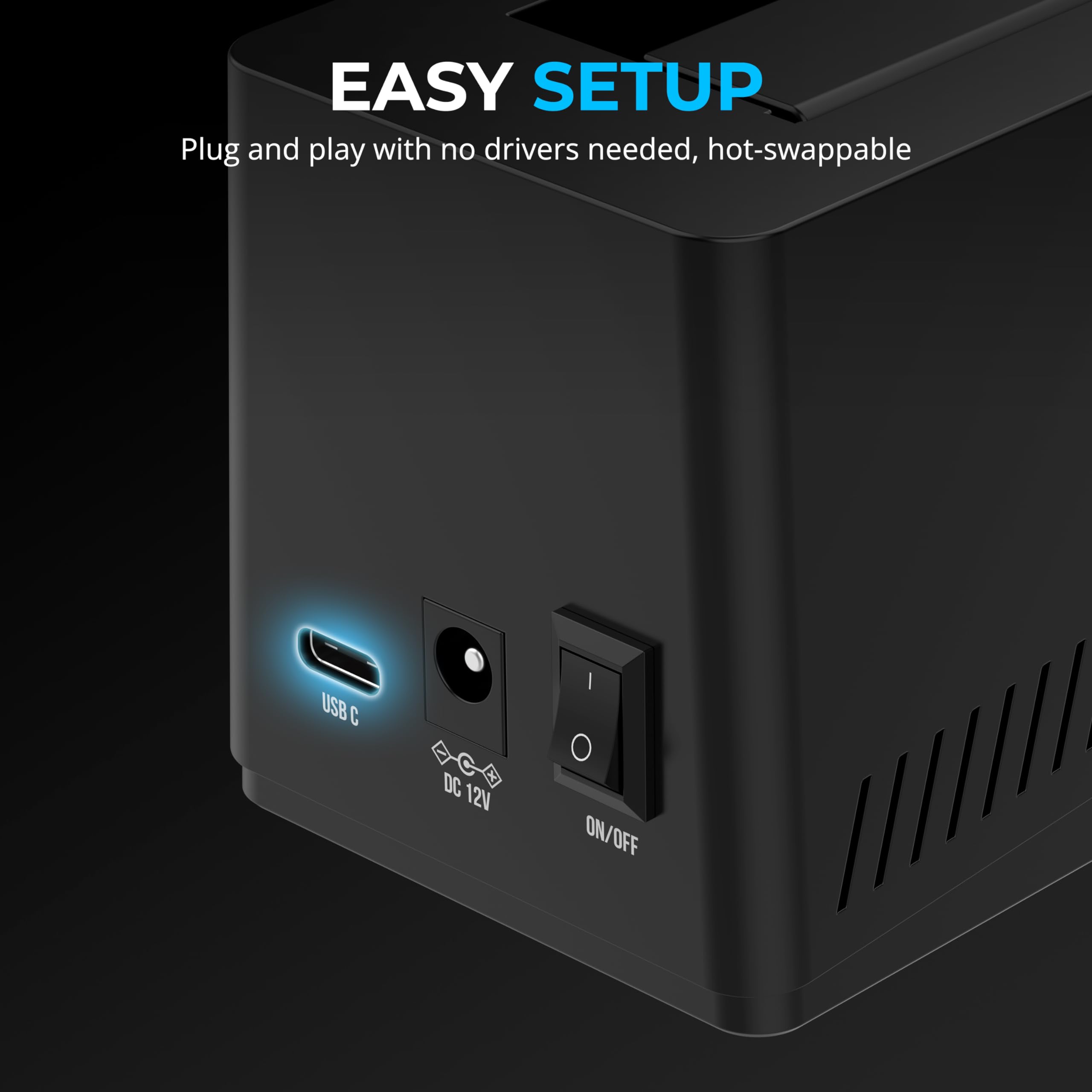 Sabrent Usb C Hard Drive Docking Station, 2.5''/3.5'' Inch Sata Ssd & Hdd Tool Free 10Gbps Docking Station, Hot Swappable, Suppo