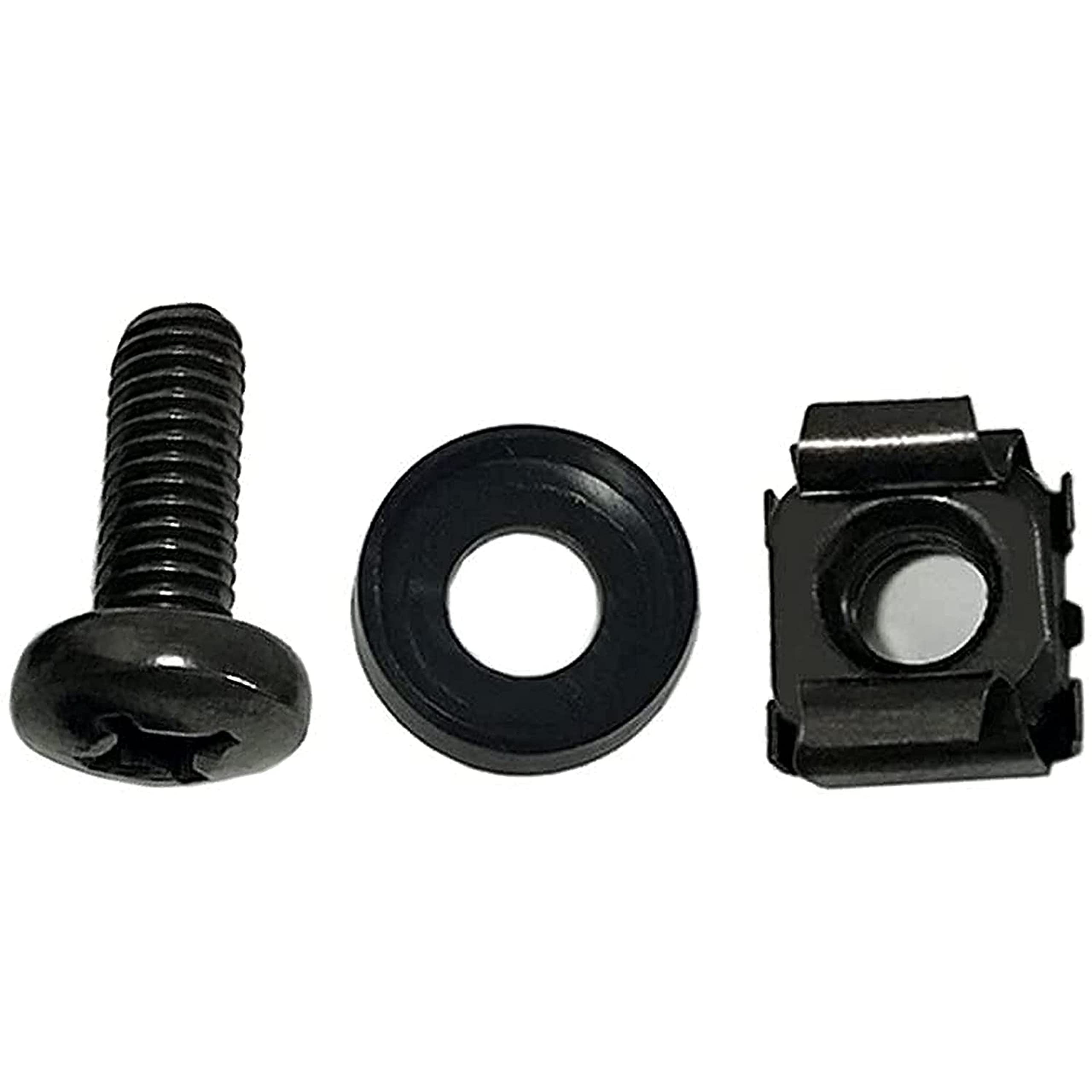 Wang Data 100 Sets M6 Square Hole Hardware Cage Nuts & Mounting Screws Washers For Server Rack And Cabinet (M6 X 16Mm)(Screw+Was