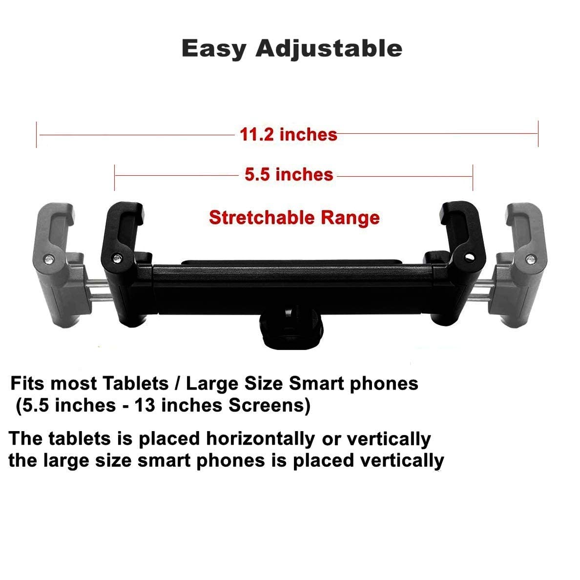 Dhystar Tablet Holder Mount For Exercise Spin Bike,Treadmill,Microphone Mic Stand,Stationary Bicycle Handlebar,Elliptical,Boat,Golf Cart,Stroller,Adjustable Clamp Fits Tablets/Smart Phones,Stable