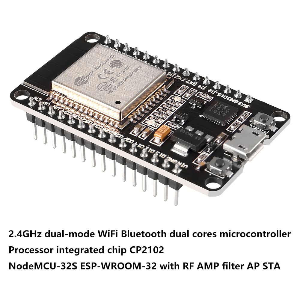 Dorhea 6Pcs Esp32 Esp 32S Wifi Development Board Nodemcu Esp Wroom 32 Microcontroller 2.4Ghz Dual Core Wifi Bluetooth Processor