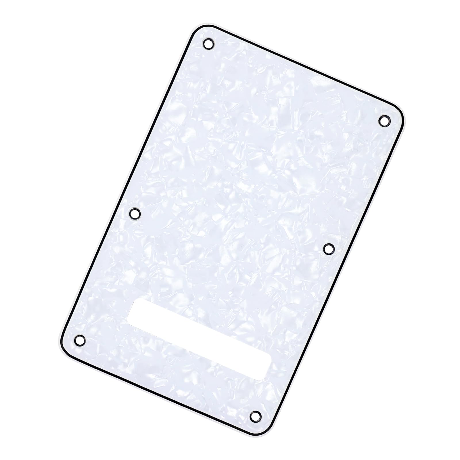 Banworks 4 Ply Electric Guitar Backplate 6-Hole Trem Tremolo Cover For Usa/Mexican Fender Standard Strat St Jt/Hgb-01 White Pear
