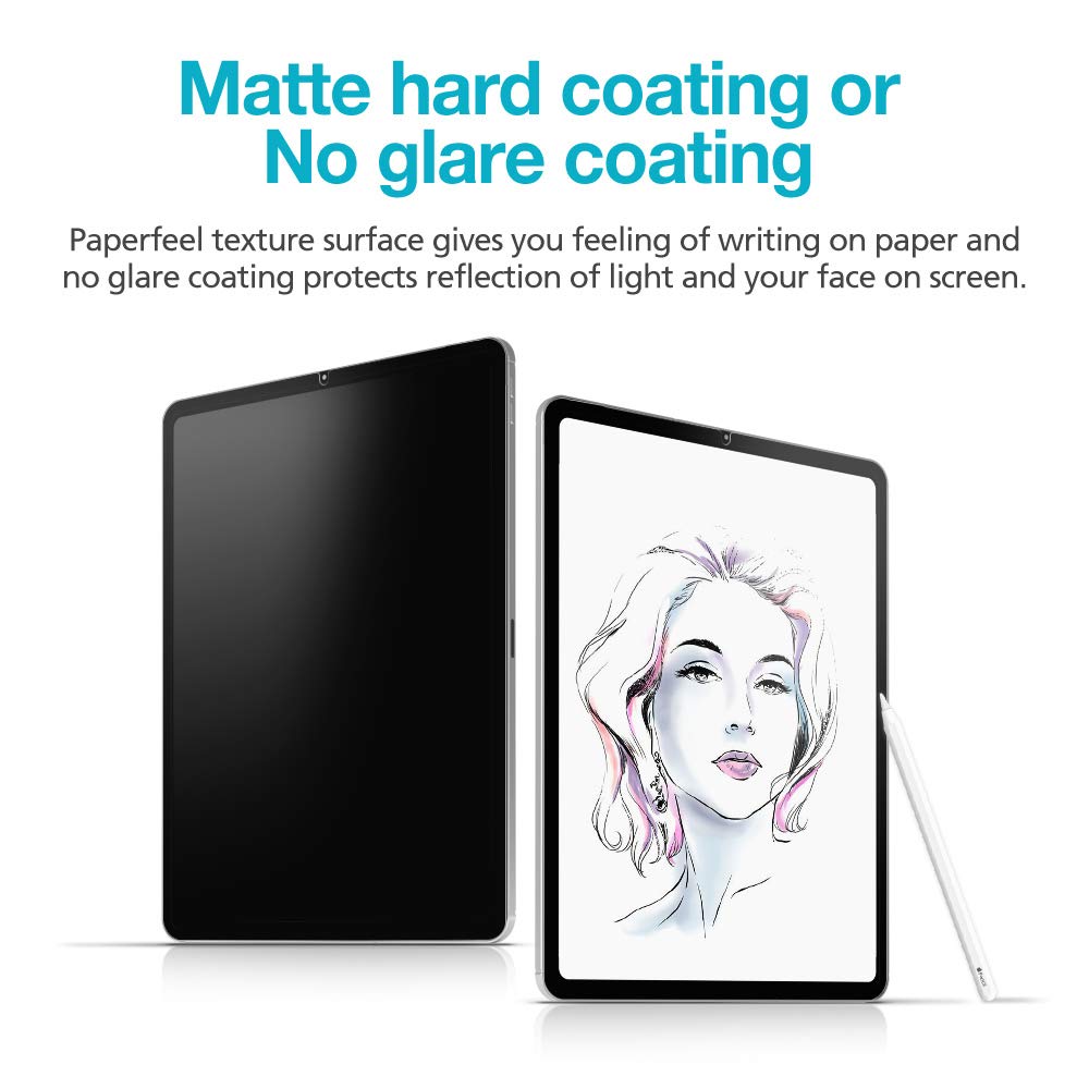 Diacube [1+1 Pack Galaxy Tab S9/S8/S7 11 Inch, Paperfeel Screen Protector 1Pc + Anti Glare Protector 1Pc, Matte Anti Glare Anti