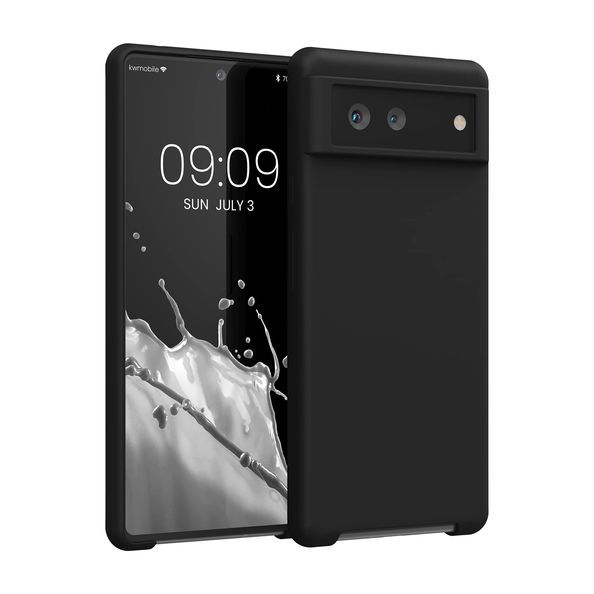 kwmobile Case Compatible with Google Pixel 6 Case - TPU Silicone Phone Cover with Soft Finish - Black