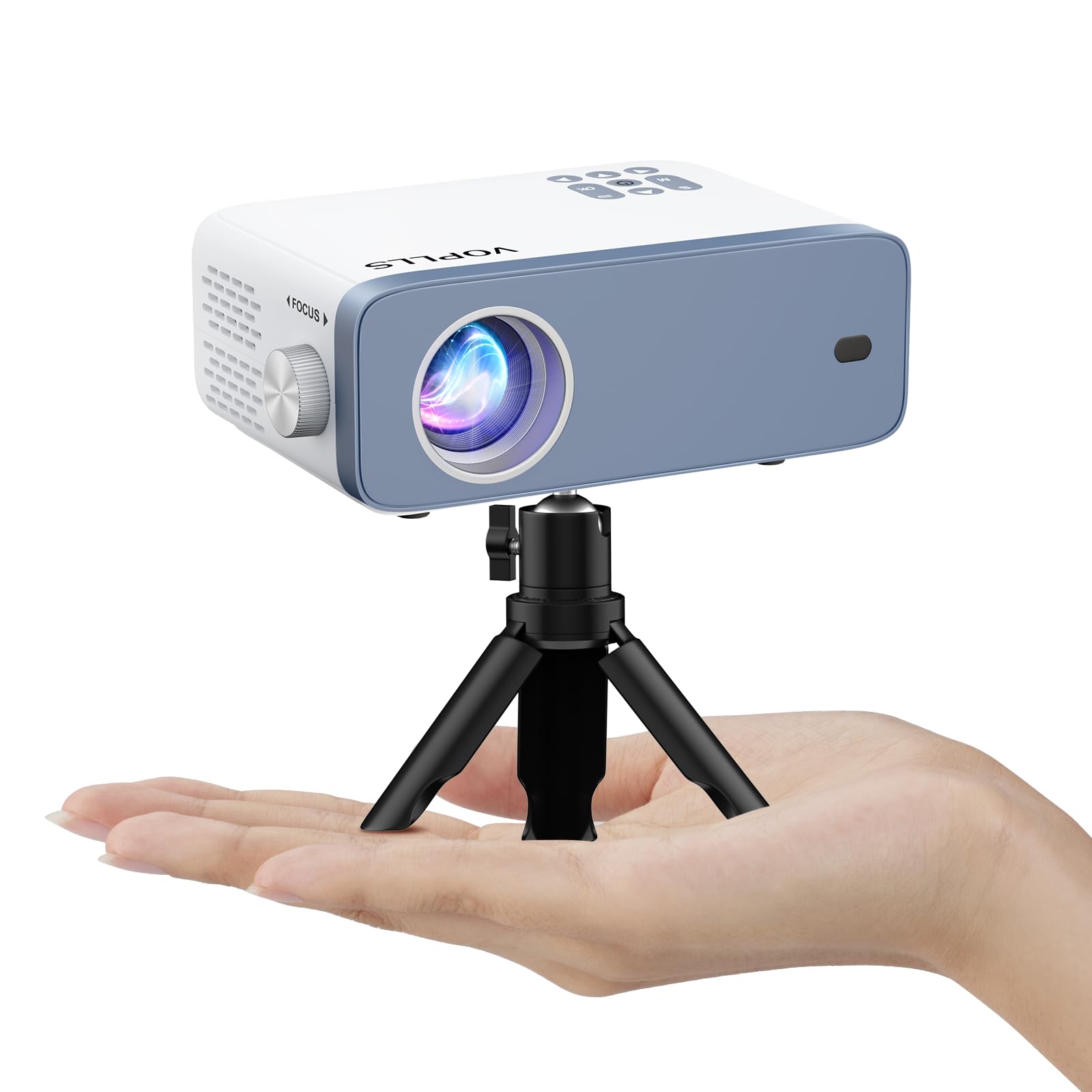 VOPLLS N3 Mini Projector 1080P Full HD Portable Home Theater Video Projector White