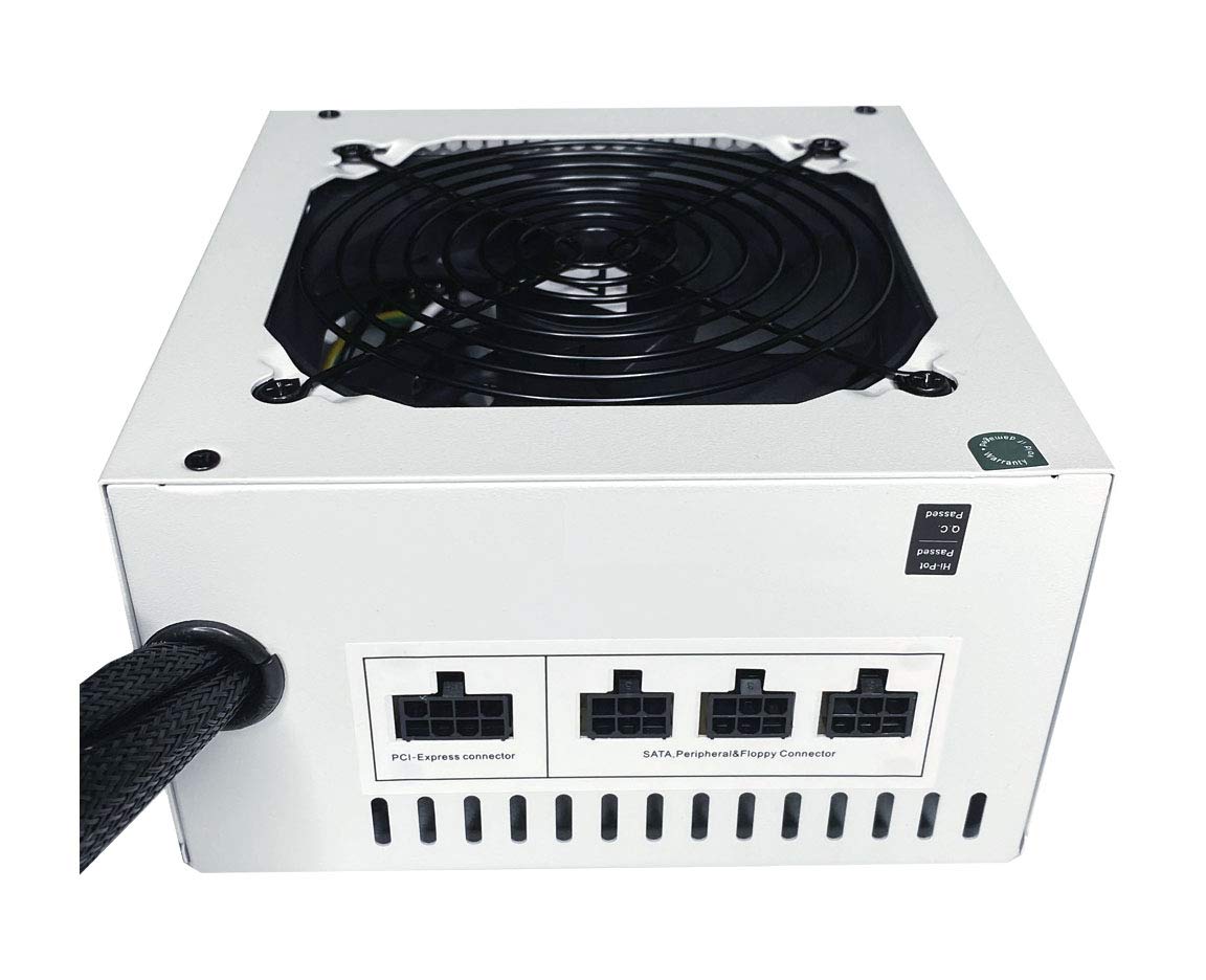 Apevia Atx Es600 Wh Essence 600W Atx Semi Modular Gaming Power Supply With Auto Thermally Controlled 120Mm Black Fan, 115/230V S