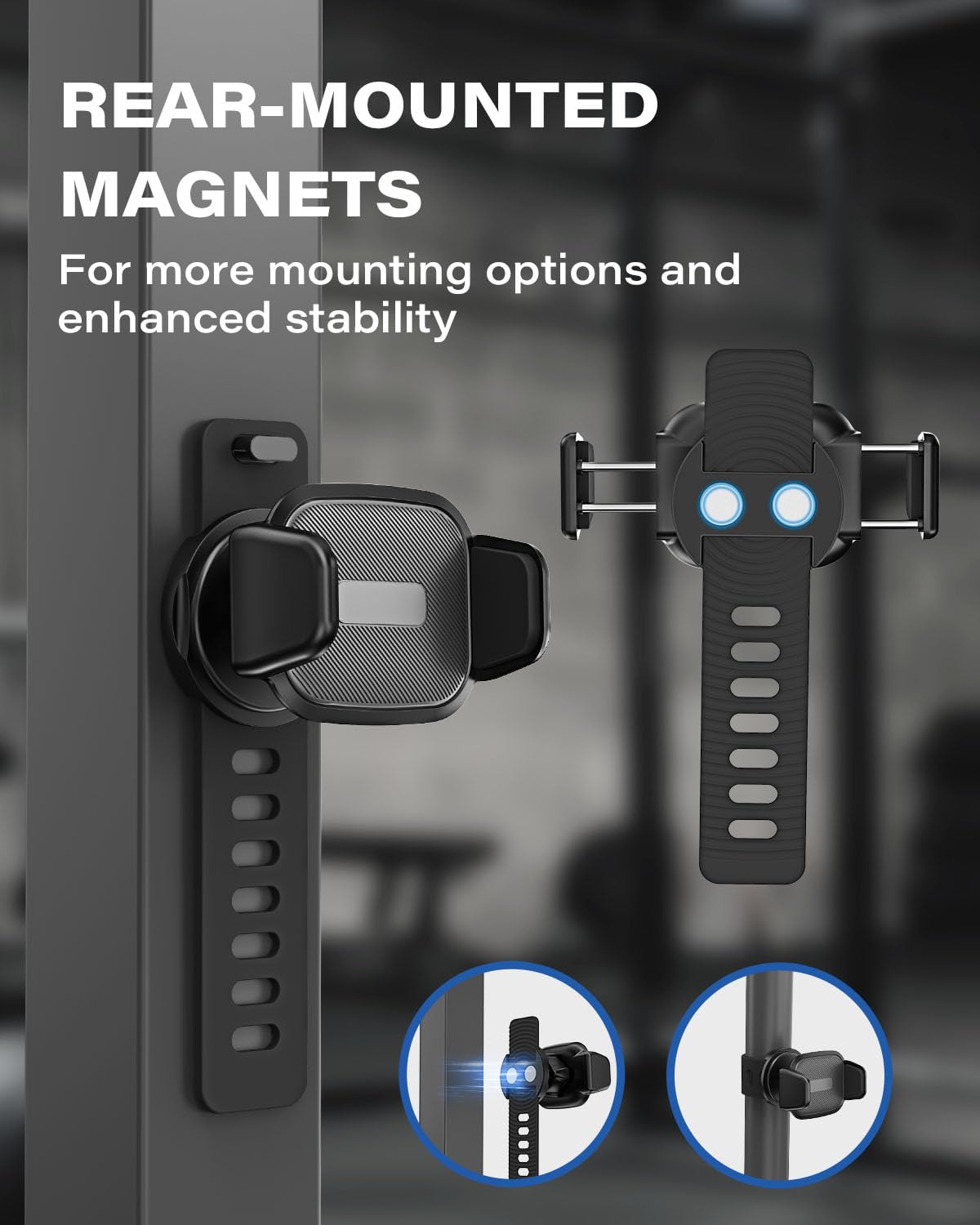 Oqtiq Phone Holder For Peloton Bike, Exercise Bike 360 Rotatable Handlebar Phone Mount With Adjustable Silicone Strap For Stroll