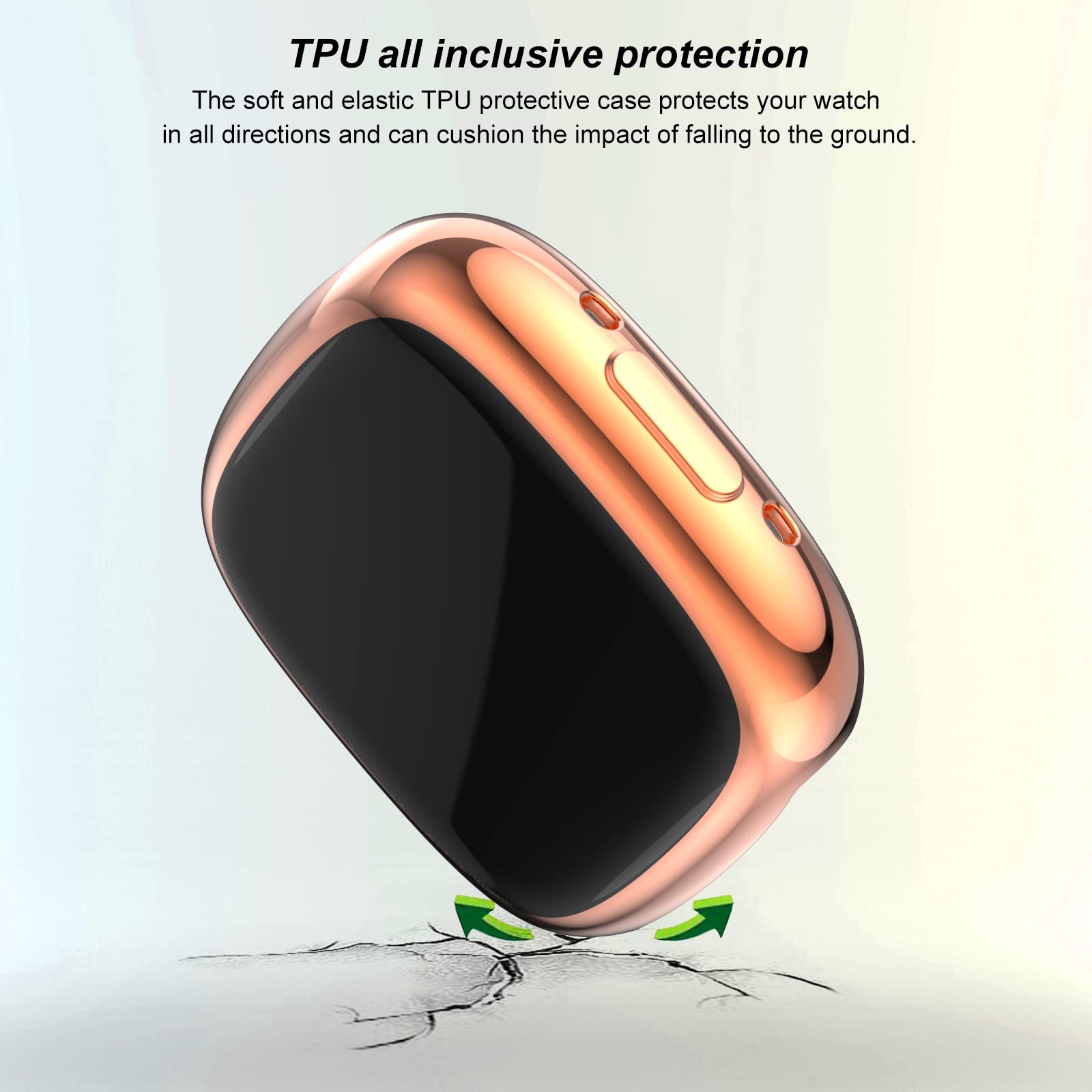 Rc Z Fitbit Sense 2/Versa 4 4 Pack Screen Protector Case, Anti Scratch Tpu Material, Protects 4 Sides