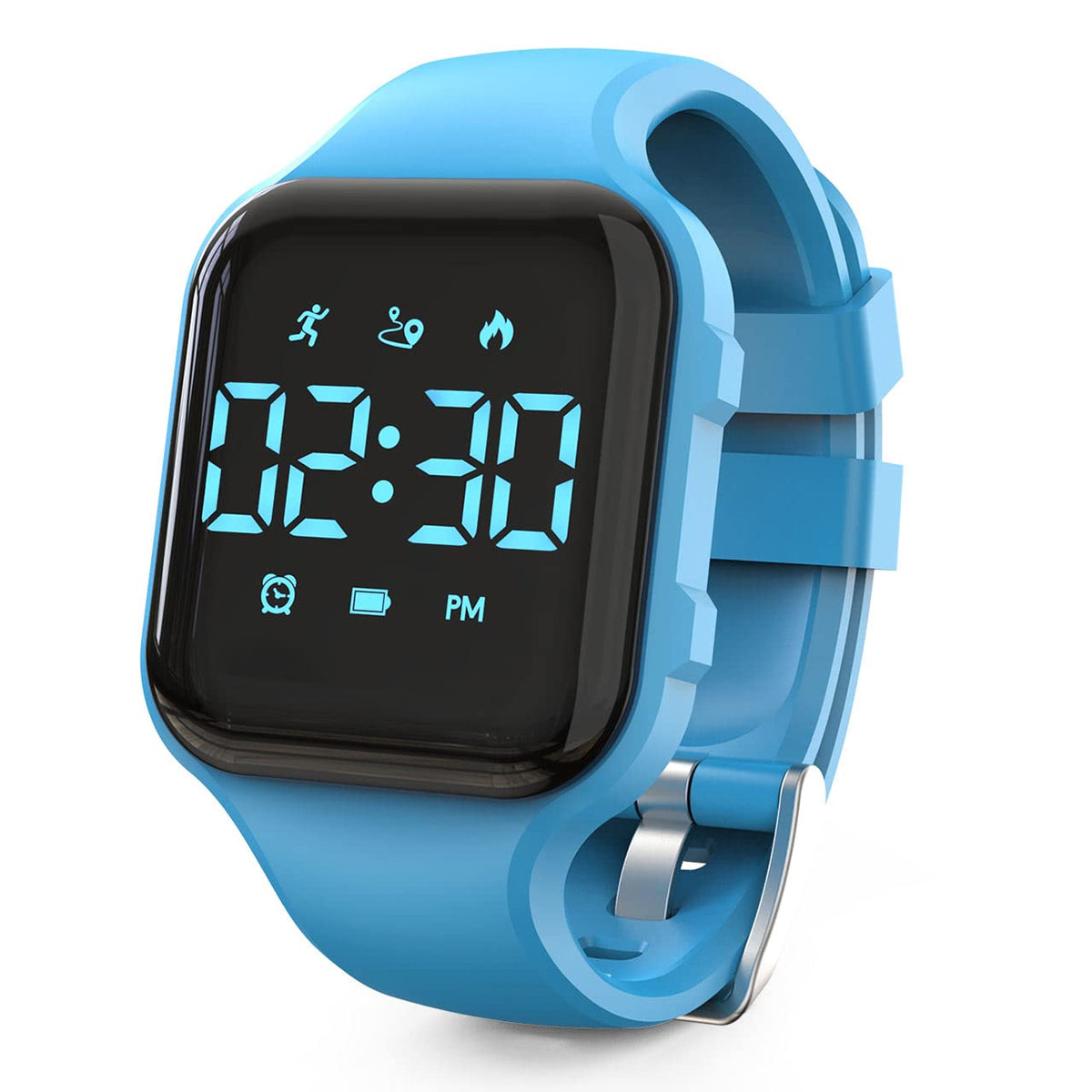 Konewos Kids Led Fitness Tracker Watch, Non Bluetooth Digital Pedometer Wristwatch, Waterproof, 12/24 H, Stopwatch, Calendar, Fo