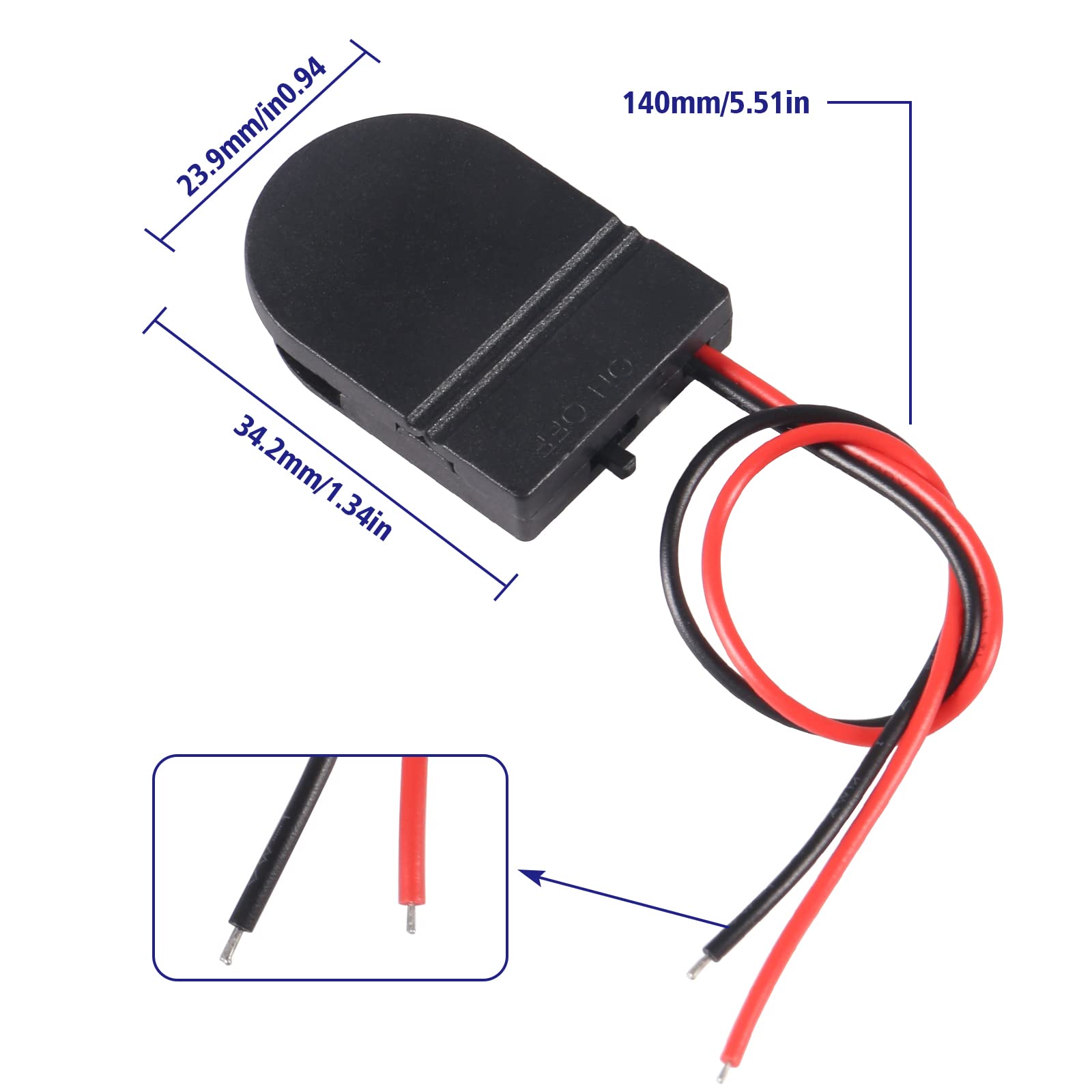 Coliao 6Pcs Cr2032 Battery Holder, Cr2032 Battery Holder With Switch, Coin Cell Holder, 1 X 3V Cr2032 Button Coin Cell Battery Holder With Wires On Off Switch