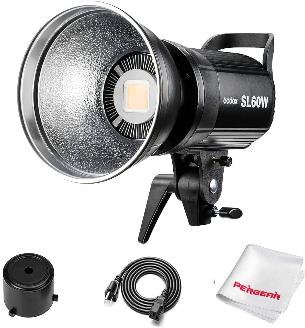 Godox Sl 60W 60W Cri95+ Qa>90 5600300K Bowens Mount Led Continuous Video Light, Brightness Adjustment, 433Mhz Grouping System,Fo