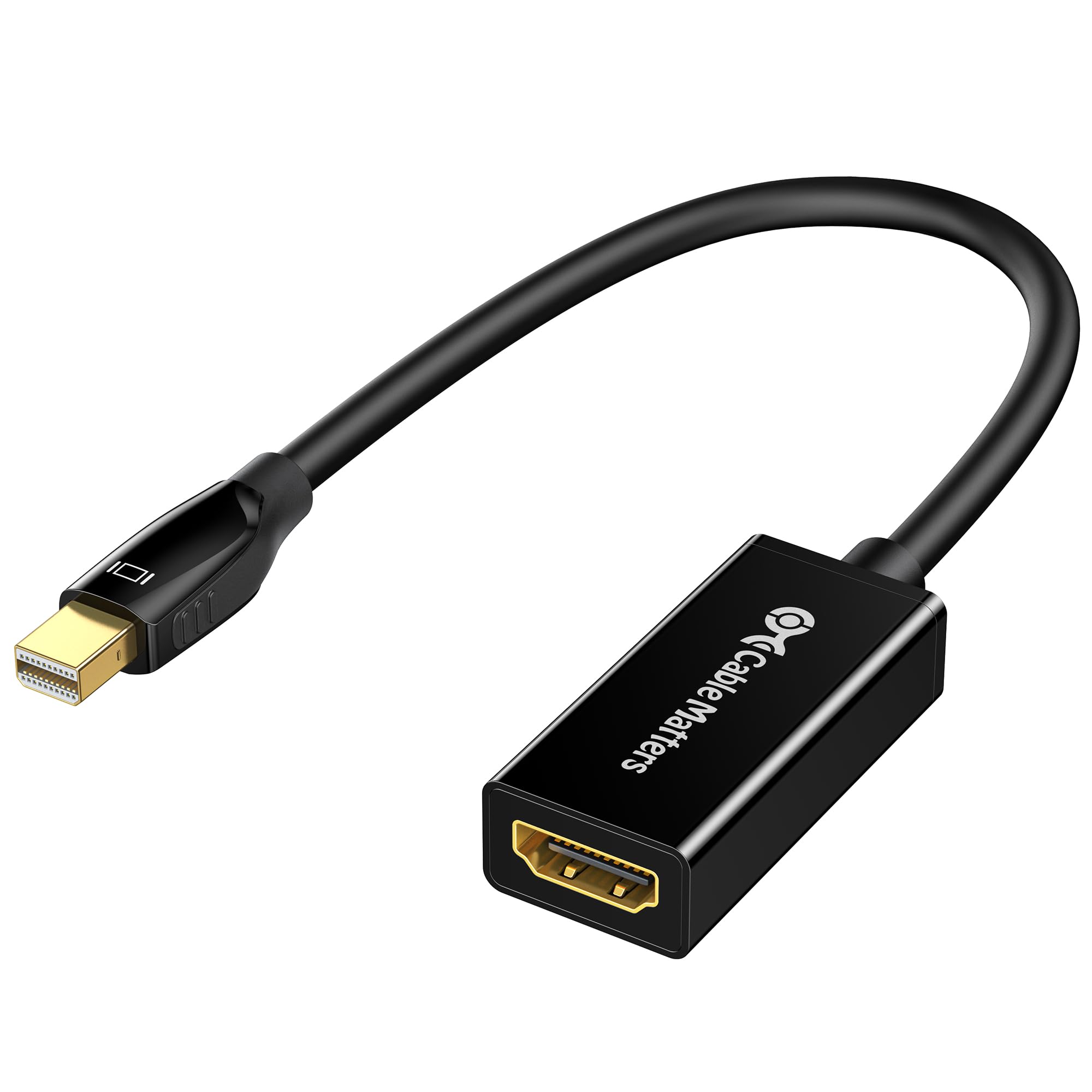 Cable Matters Mini DisplayPort to HDMI Adapter (Mini DP to HDMI) in Black   Thunderbolt and Thunderbolt 2 Port Compatible