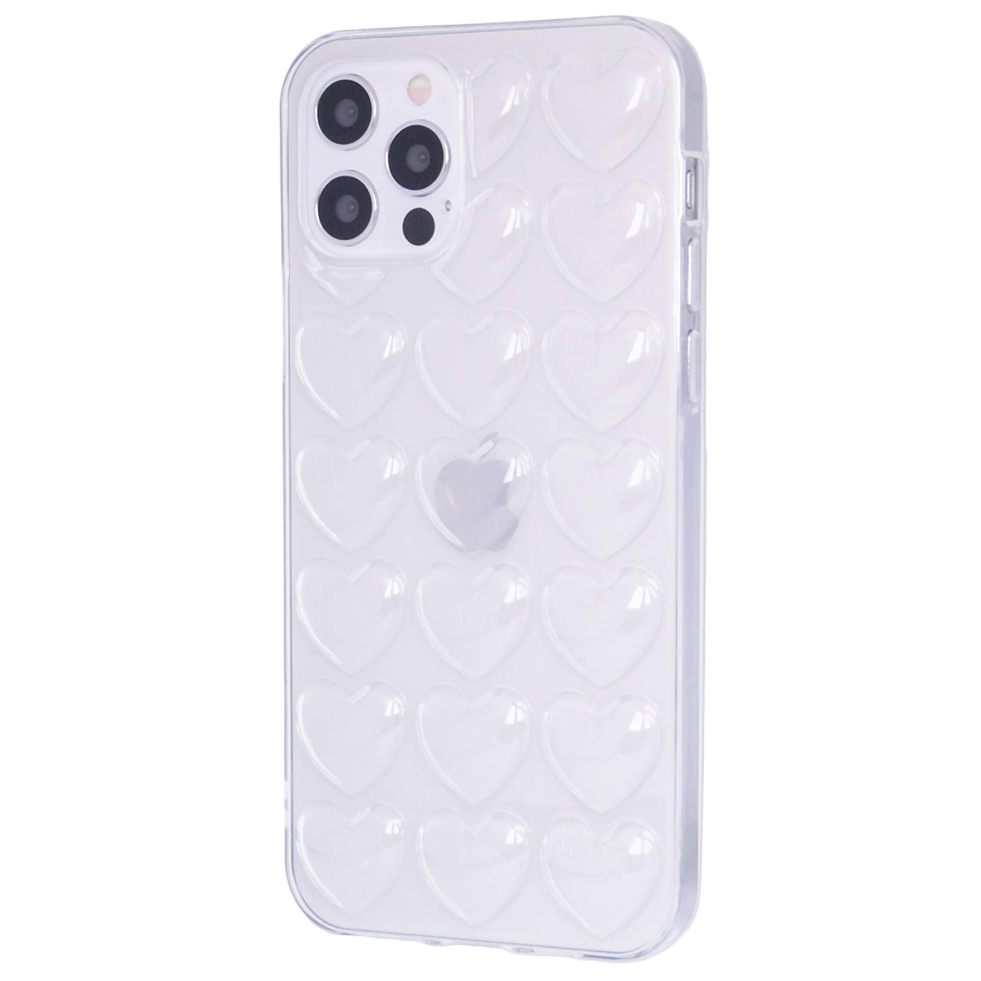 Dmaos Compatible With Iphone 12 Pro Max Case For Women, 3D Pop Bubble Heart Kawaii Gel Cover, Cute Girly For Iphone12 Pro Max 6.