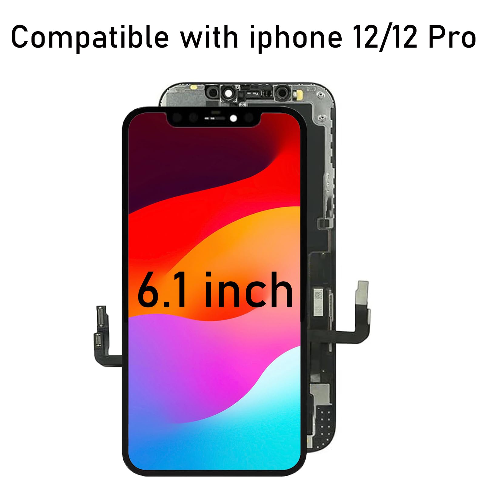 Leafe For Iphone 12/12 Pro Screen Replacement,Full Hd Lcd Screen Assembly,Compatible With Iphone 12/12 Pro Screen Replacement 6.