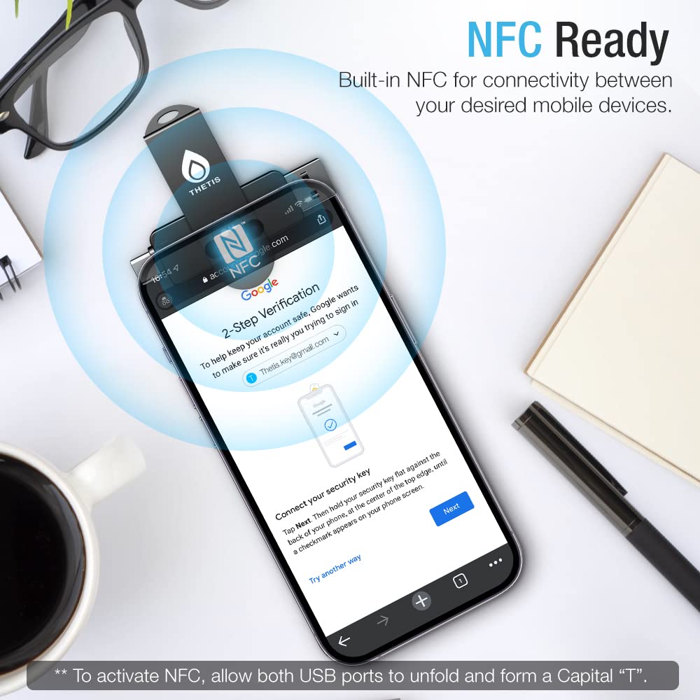 Thetis Pro Fido2 Security Key, Two Factor Authentication Nfc Security ...