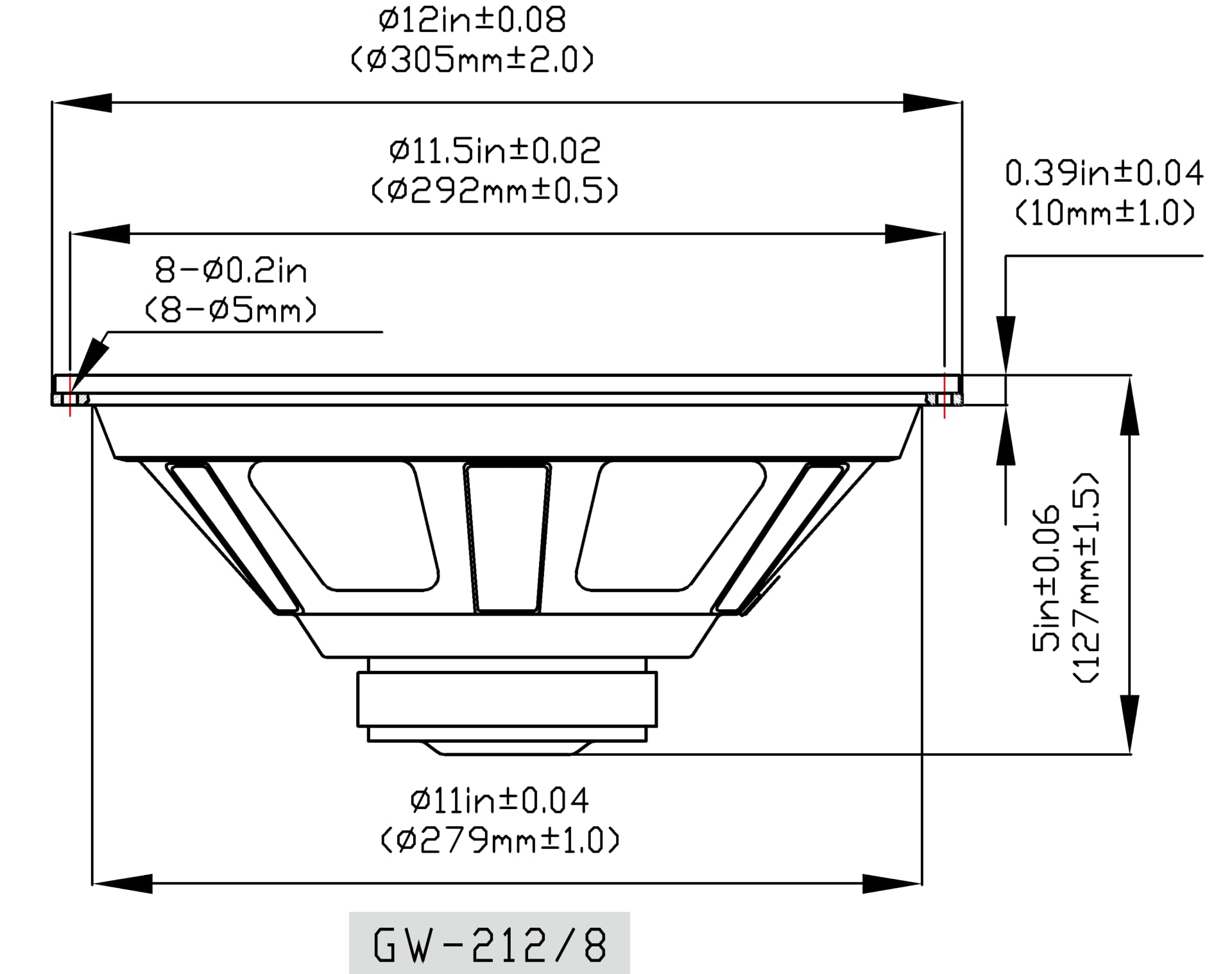 Goldwood Sound, Inc. Stage Subwoofer, Oem 12 Woofers 240 Watts Each 8Ohm Replacement 2 Speaker Set (Gw-212/8-2)