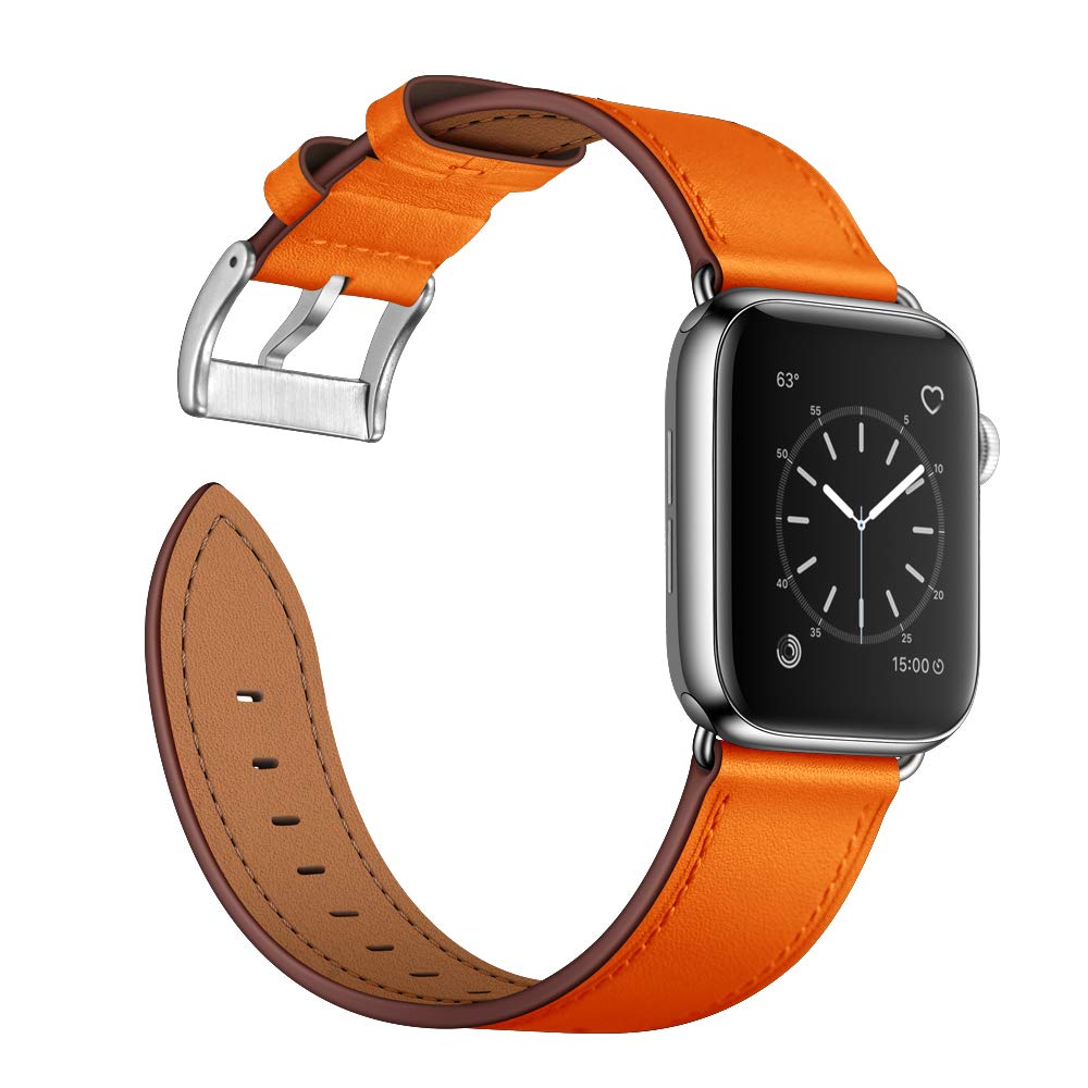 Ouheng Compatible With Apple Watch Band 42Mm (Series 10) 41Mm 40Mm 38Mm, Genuine Leather Band Replacement Strap Compatible With