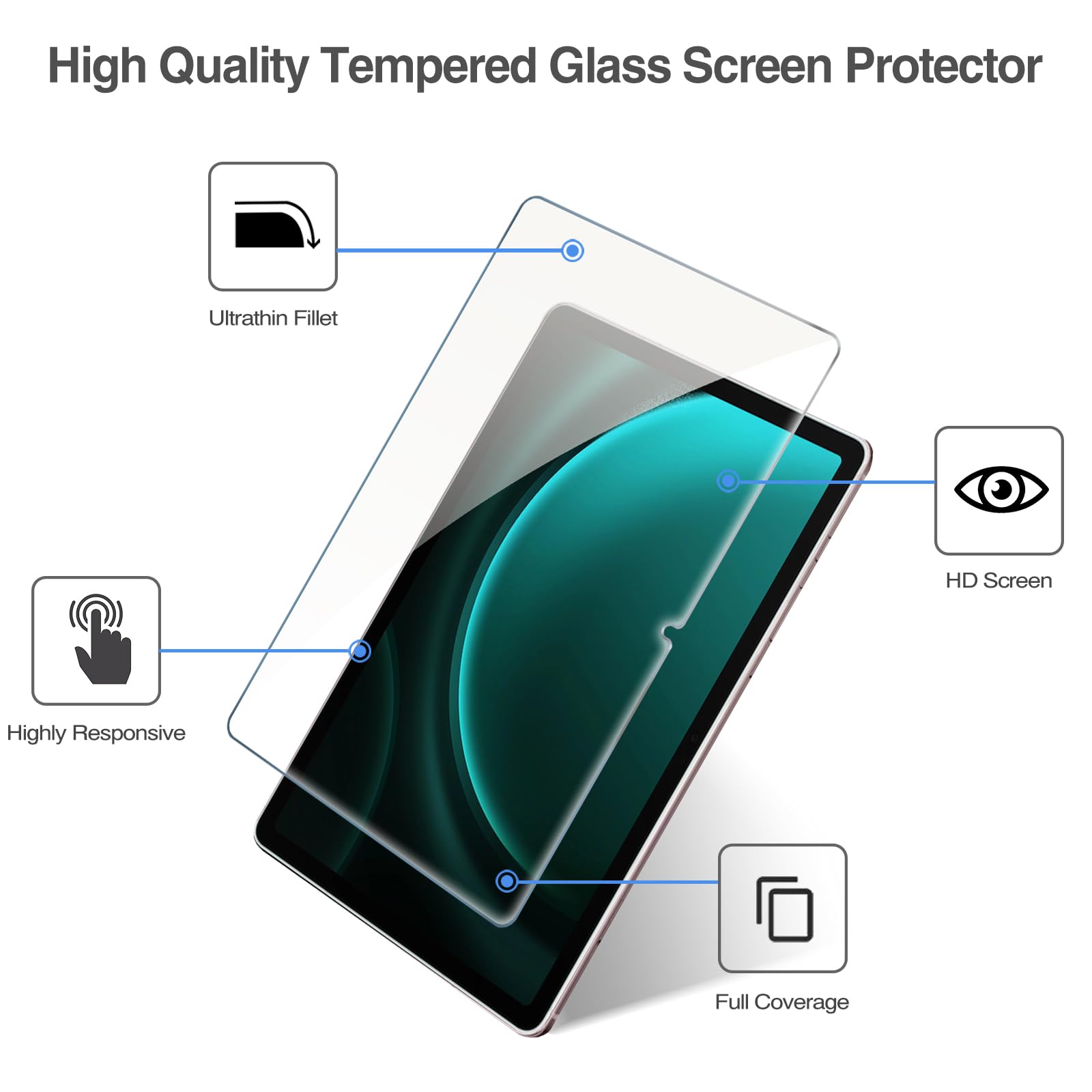 Procase 2 Pack Screen Protectors For Galaxy Tab S10+ Plus 2024/Tab S9 Fe+ Plus/Tab S9+ Plus 2023 12.4', 9H Hardness Hd Clear Tempered Glass Film Guard For 12.4 Inch Galaxy Tablet S10+/S9+ /S9 Fe+