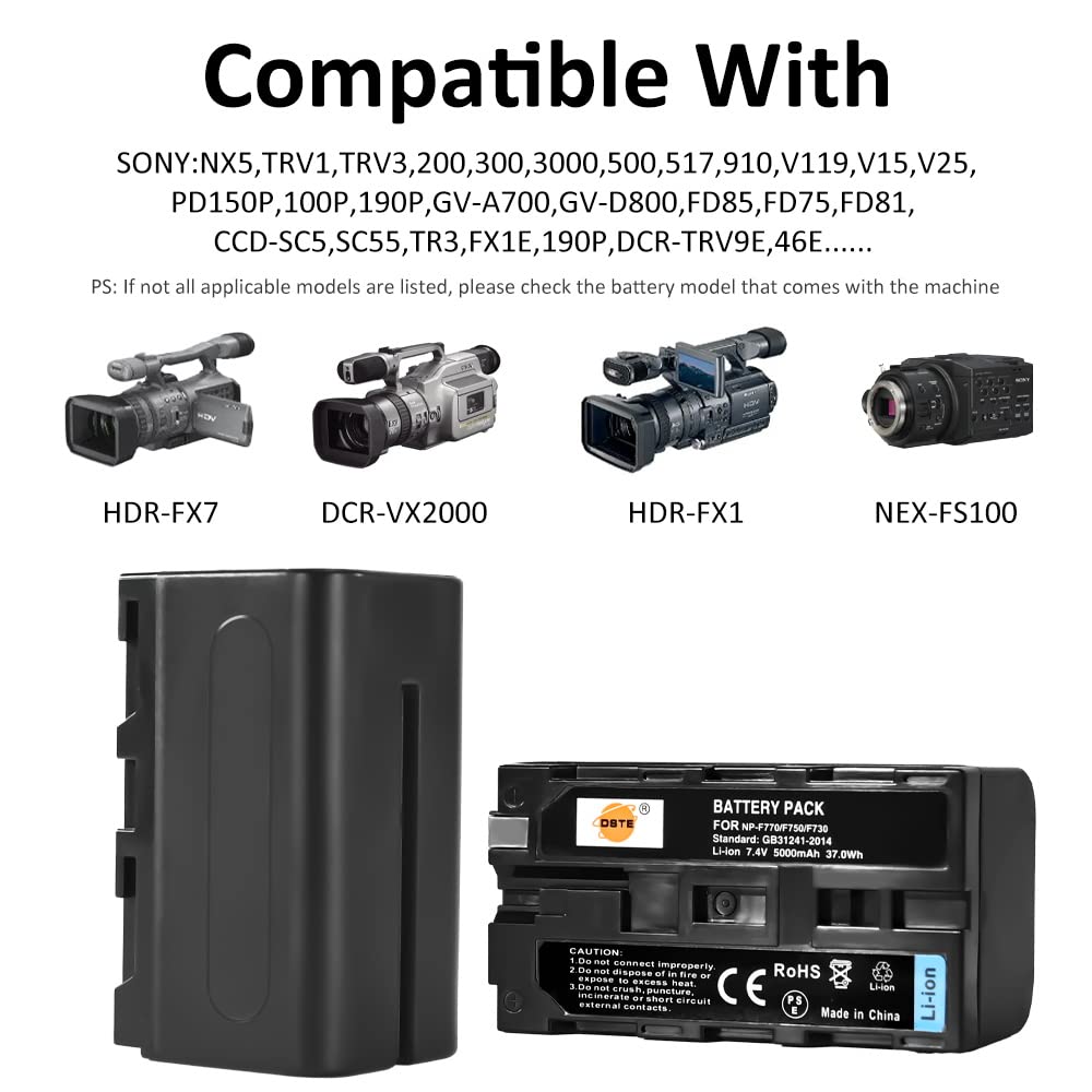 Dste Replacement For 2X Np-F750 Li-Ion Battery Compatible Sony Ccd-Trv215 Ccd-Tr917 Ccd-Tr315 Hdr-Fx1000 Hdr-Fx7 Hvr-V1U Hvr-Z7U