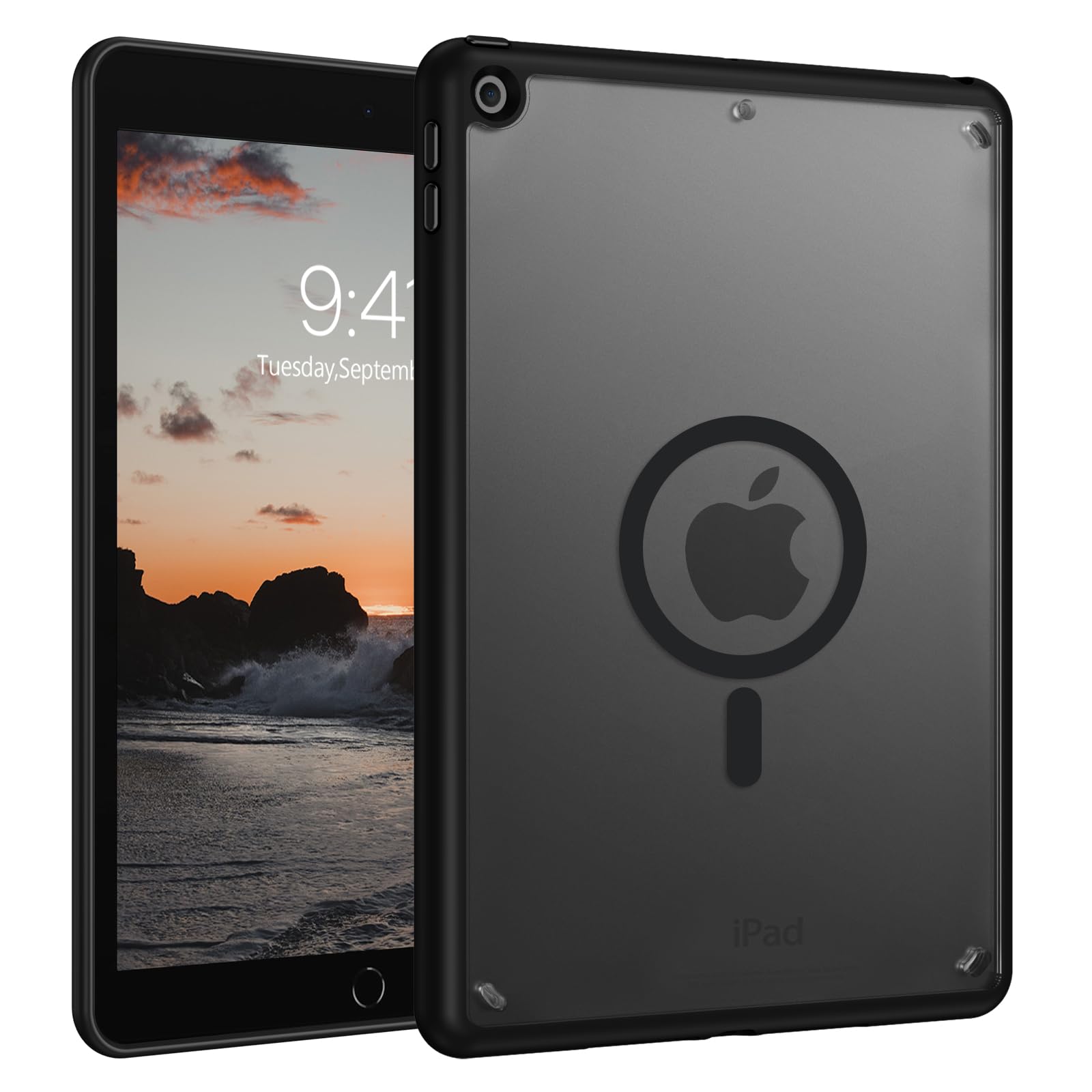 Telaso Magnetic for iPad 9th Generation/iPad 8th Generation/iPad 7th Generation Case, iPad 10.2 inch 2021/2020/2019 Translucent 