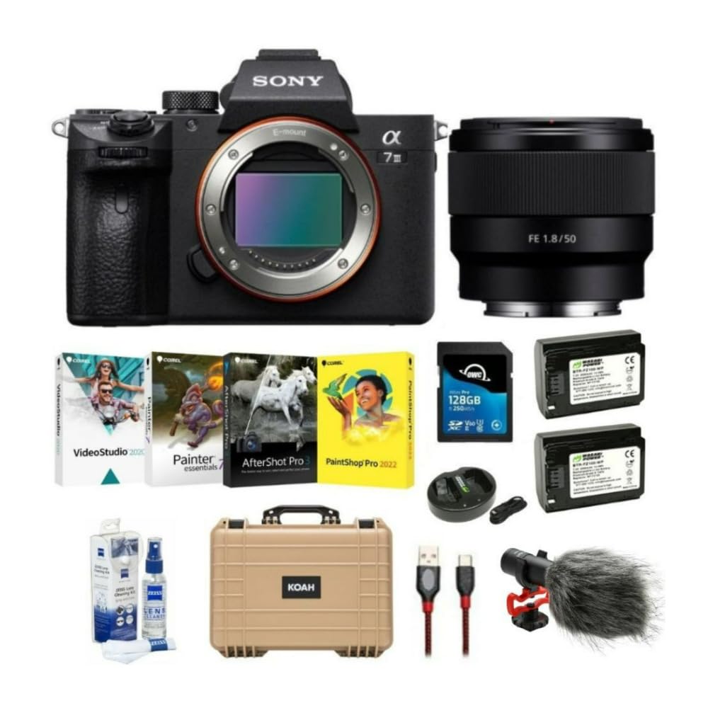 Sony a7 III Full Frame Mirrorless Camera Bundles (a7III Body + SEL50F18F Lens Bundle)