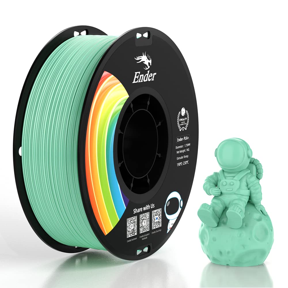 Creality 3D Printer Filament, PLA Plus Filament 1.75mm Jade Green, PLA Pro Toughness Upgraded Dimensional Accuracy +/- 0.03mm, 1