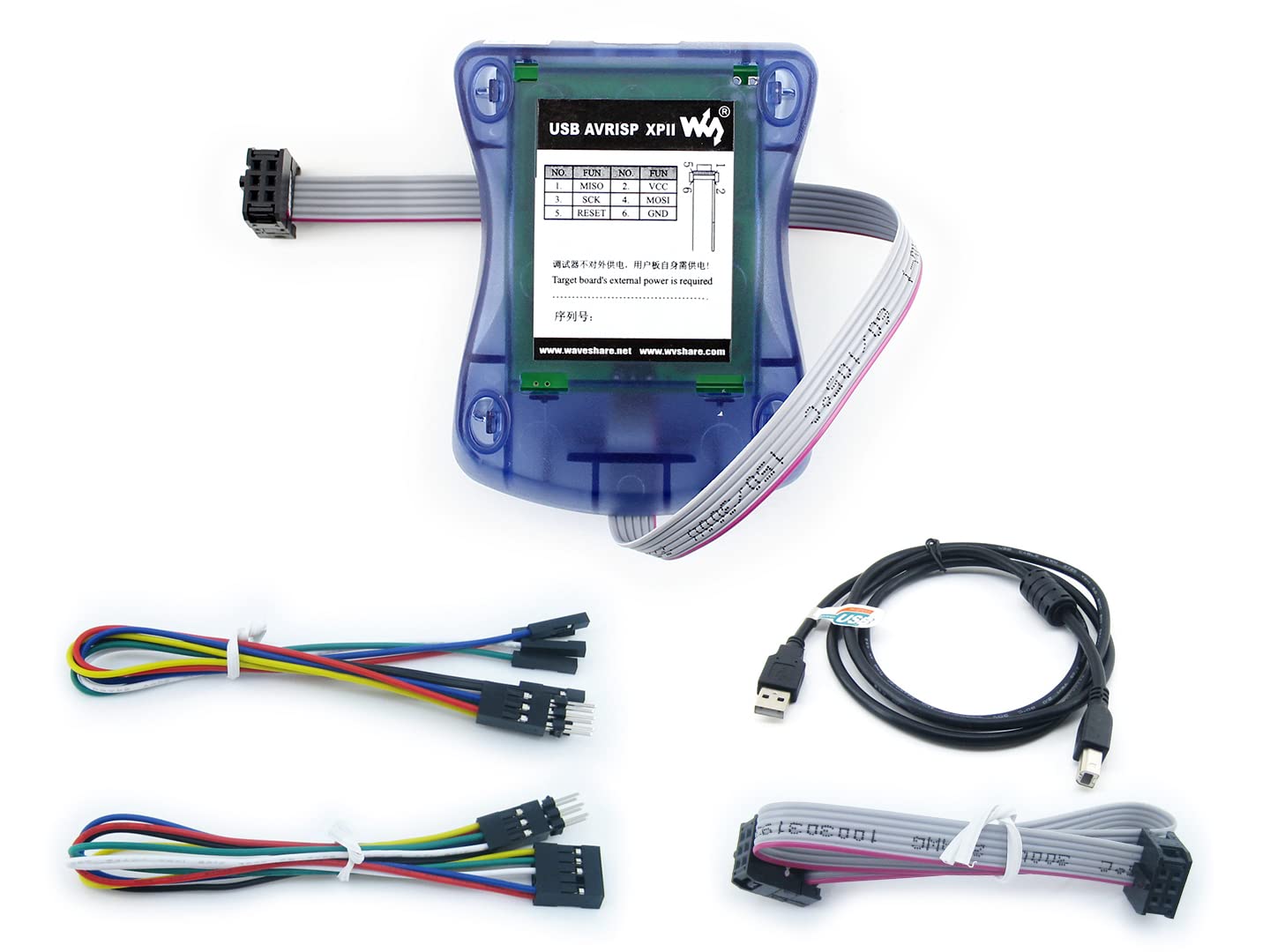 Waveshare Atmel Avr Programmer Usb Avrisp Xpii Compatible Atmel At Avr Isp Mk2 Mkii In System Programmer Supports Avr Studio 4/5