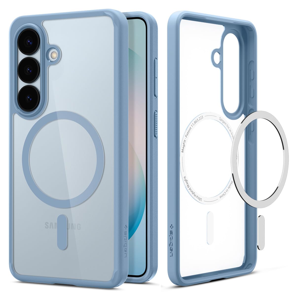 Spigen for Galaxy S26 Case, Ultra Hybrid MagFit [Anti-Yellowing] [Compatible with MagSafe] [Fast Wireless Charging] - Light Blue