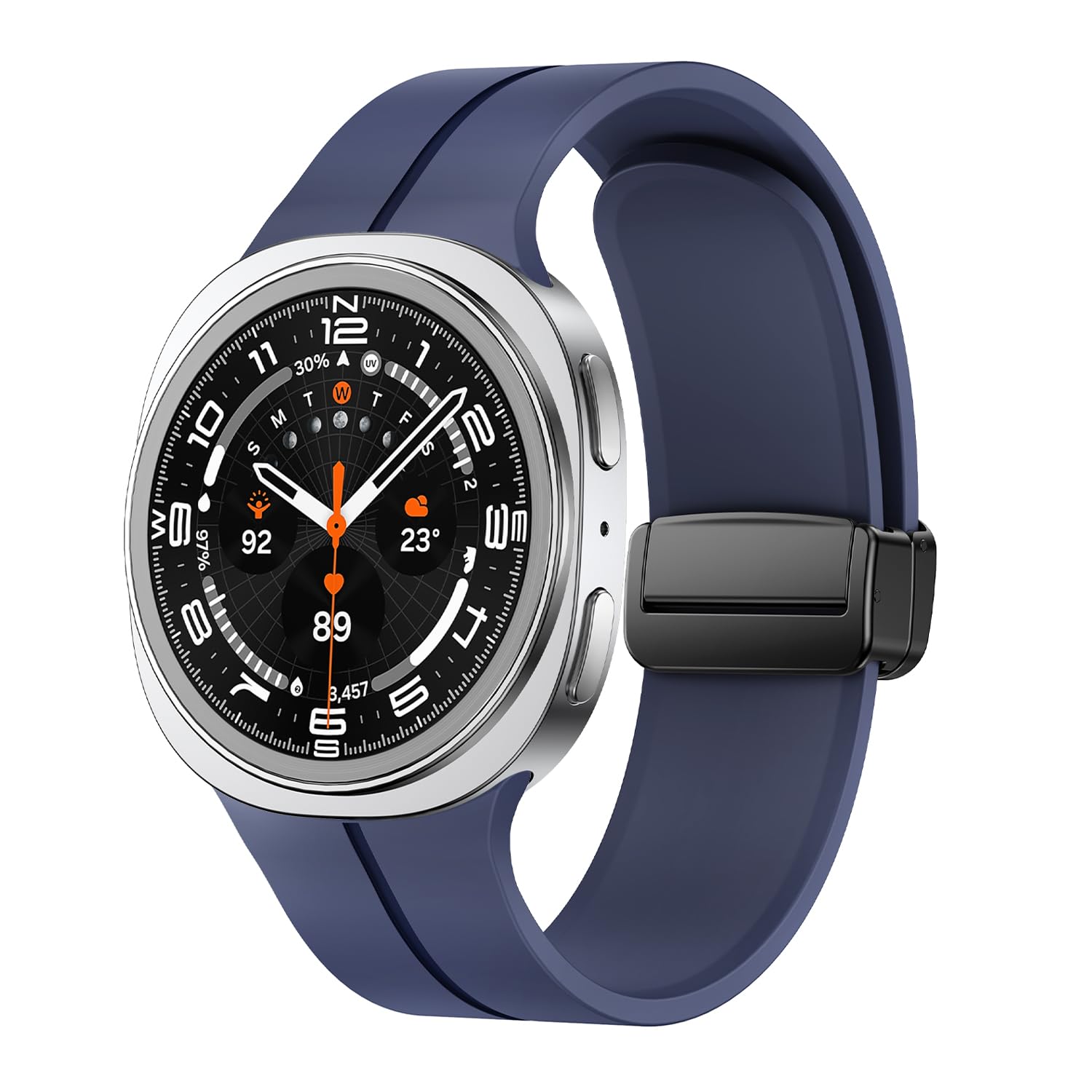 Sodhad Magnetic Band Compatible With Samsung Galaxy Watch 8 Classic 46Mm Soft Silicone Magnet Adjustable Classic Wristbands For