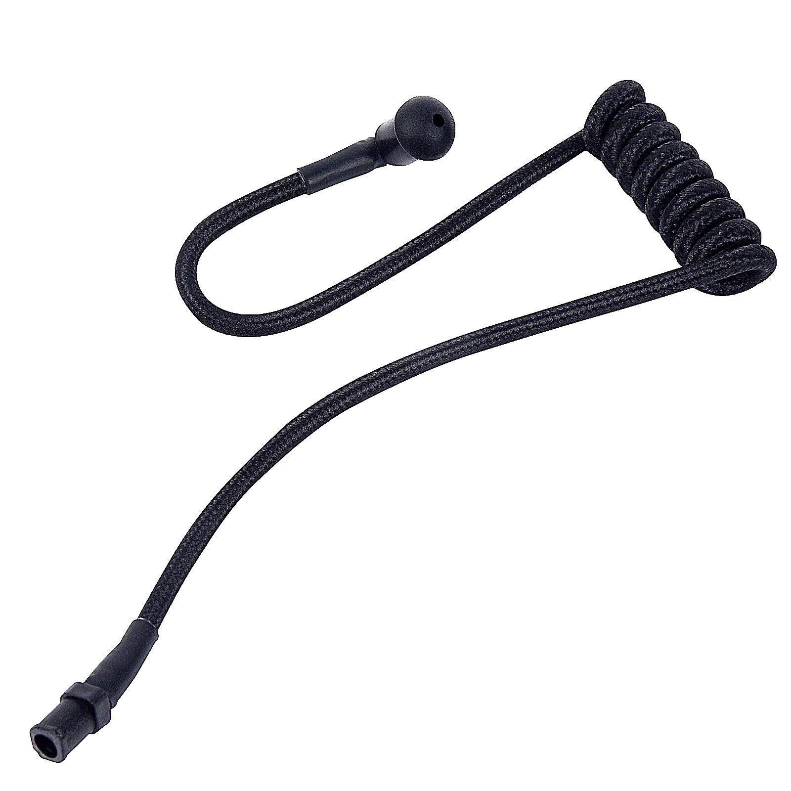 Pdflie Braided Knitted Woven Fabric Fiber Coil Tube Replacement For Walkie Talkie Radio Acoustic Earpiece Headset (Pure Black Wi