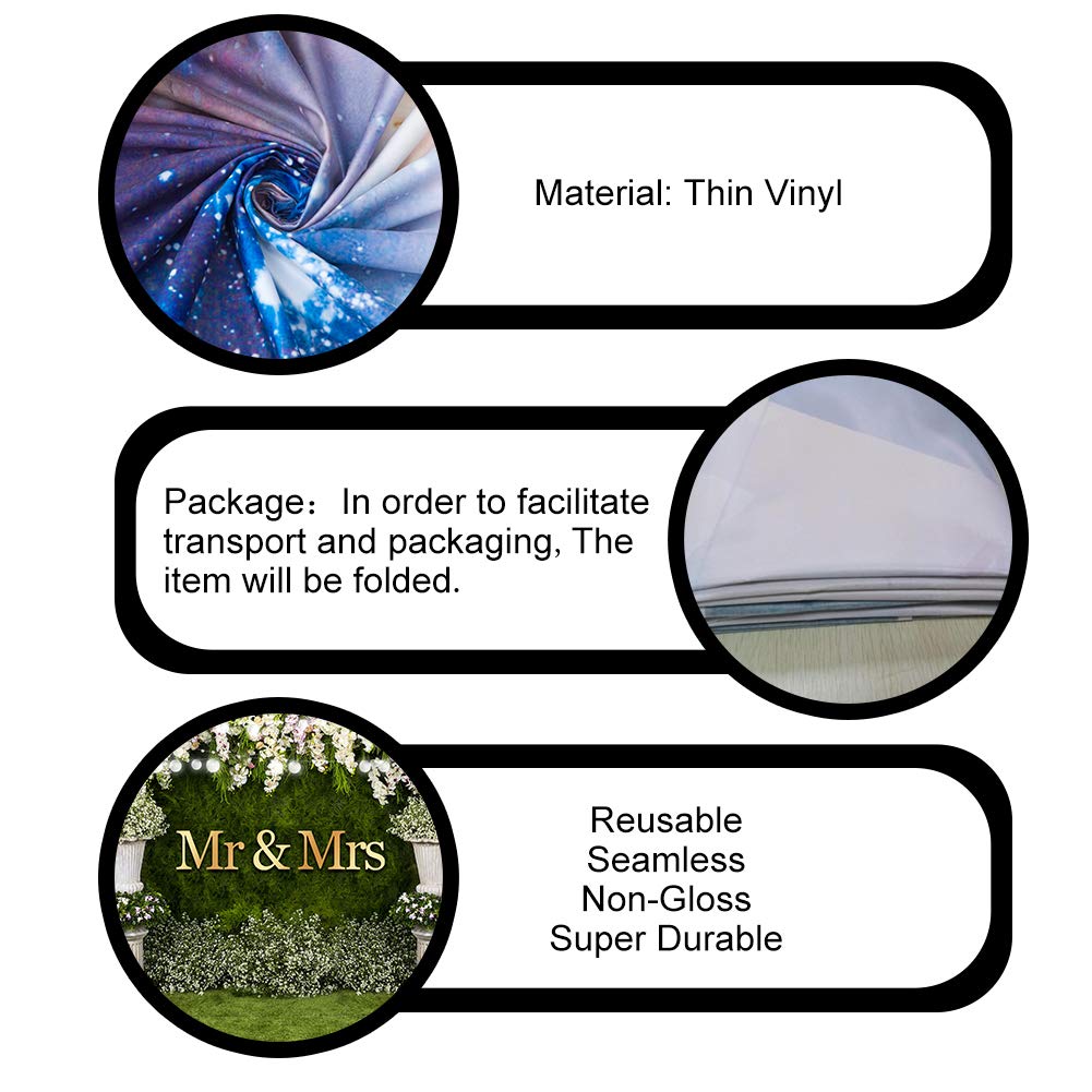 Phmojen 7X5Ft Wedding Backdrop, Vinyl White Curtain Floral Grass Wall Mr And Mrs Photography Background, Stone Pillar Rose Photo