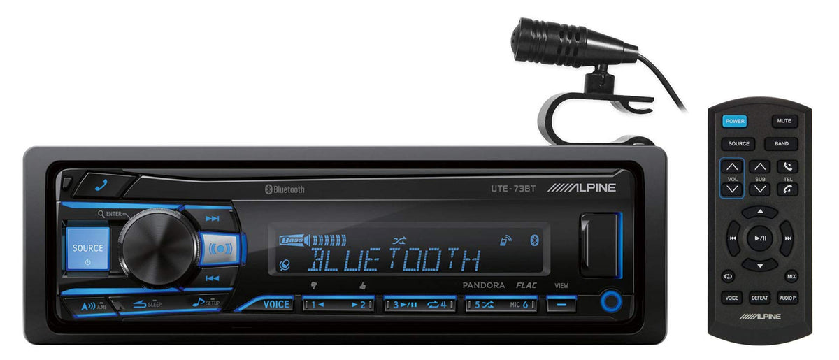Alpine Ute 73Bt Digital Media Advanced Bluetooth Car Receiver W/Aux/Usb+Remote