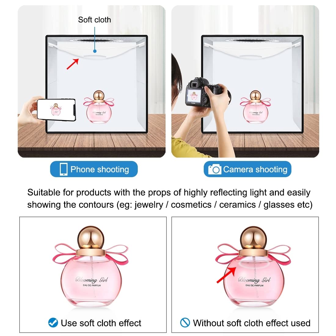 Lightbox, Puluz 11.8''/30Cm Photo Studio Light Box, Portable Picture Box Adjustable Brightness, Folding Professional Light Box P
