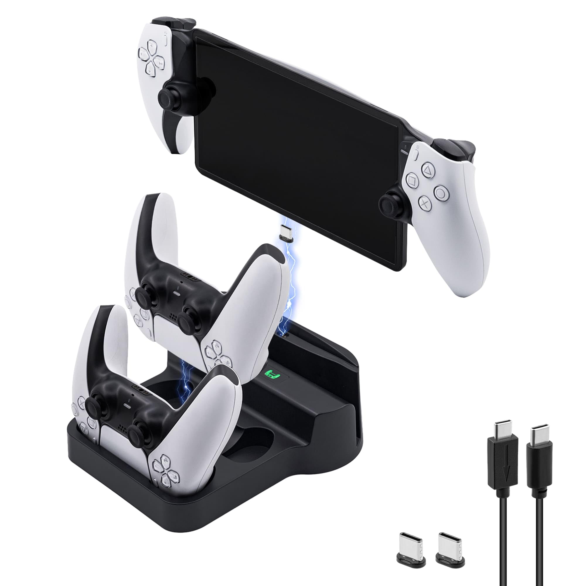 Mcbazel Charging Station for PlayStation Portal Remote Player and PS5 Controllers with LED Light and Charging Cable, Charging Do