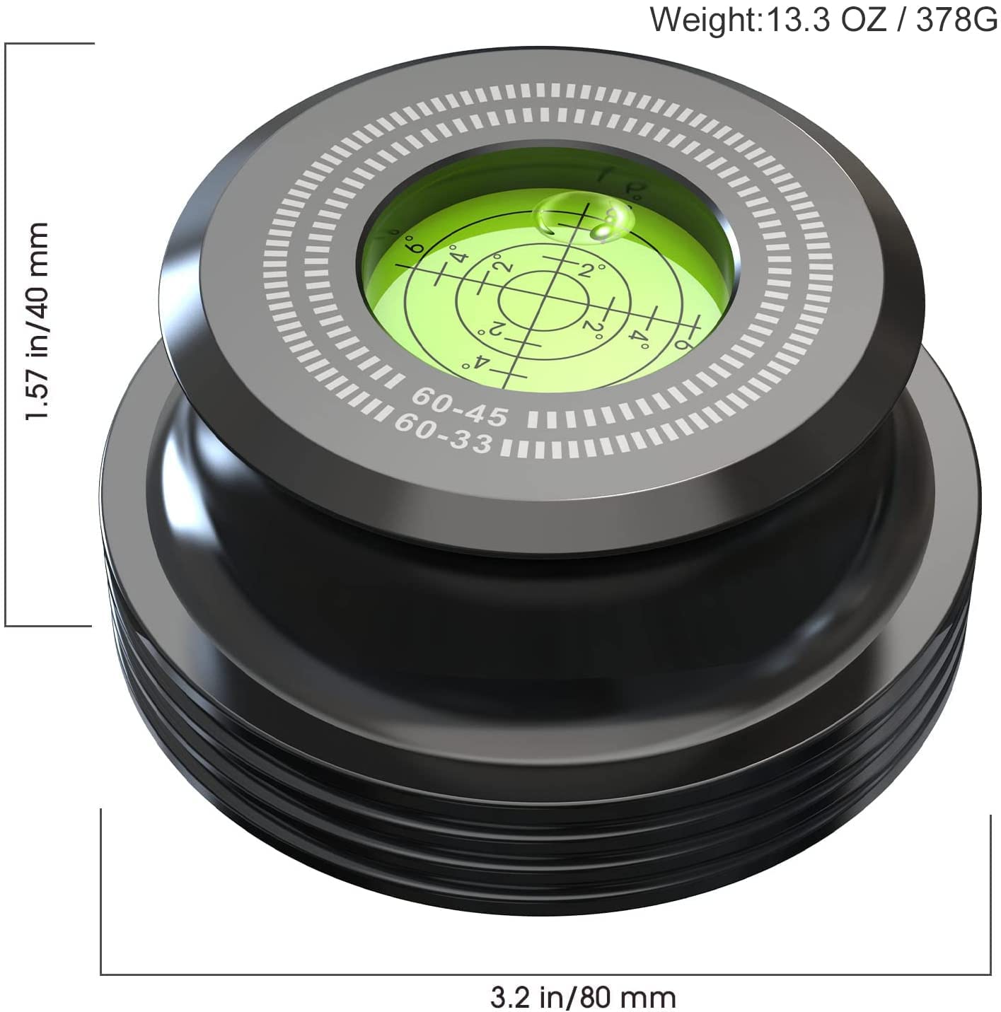 Record Weight Phono Lp Disc Stabilizer, 60Hz Record Weight Stabilizer, 280G Vinyl Turntable Disc Record Stabilizer Clamp With Bu