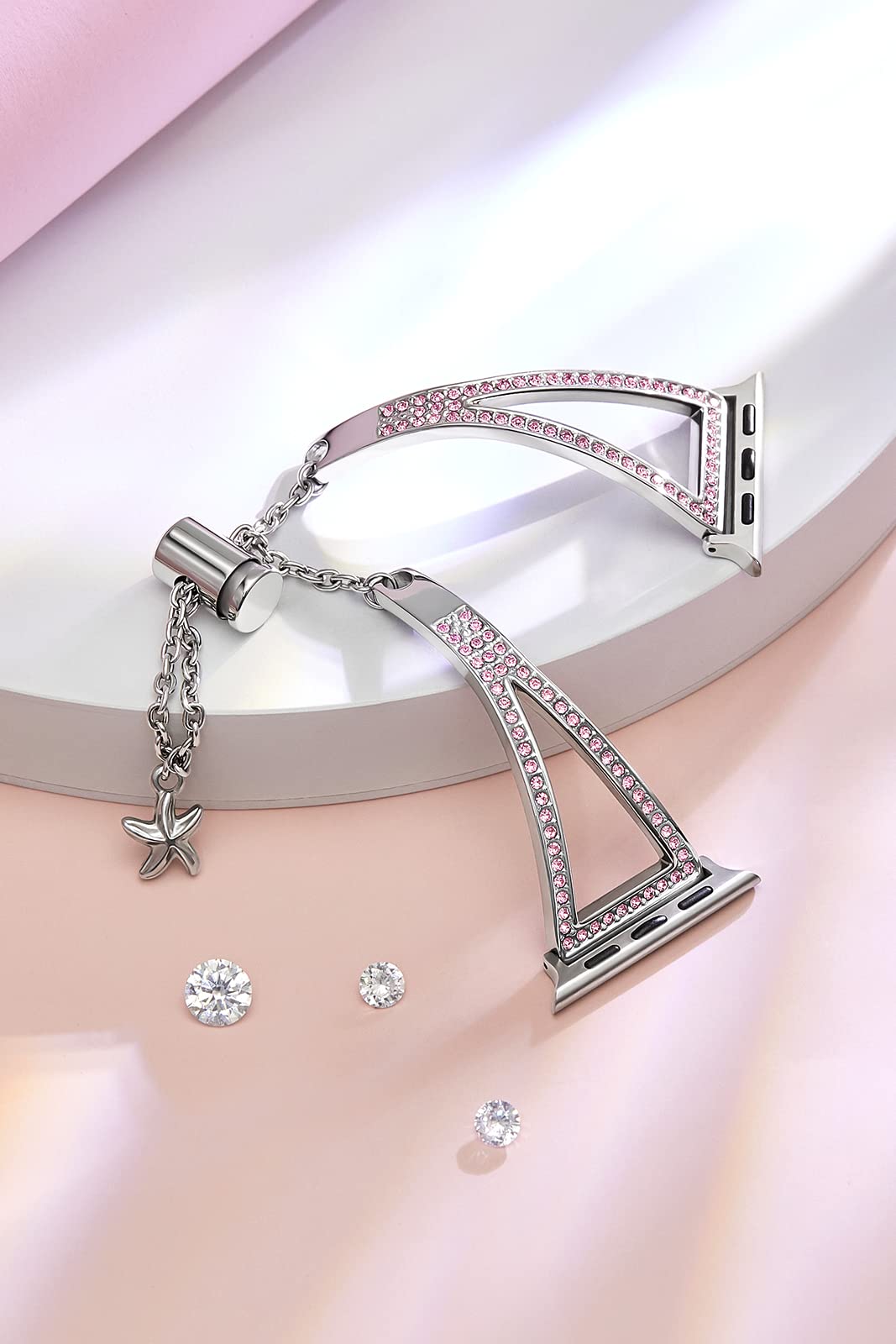 Missair Bling Bands Compatible With Apple Watch Bands 42Mm 44Mm 45Mm, Women Dressy Versatile Shiny Diamond Bracelet For Iwatch S