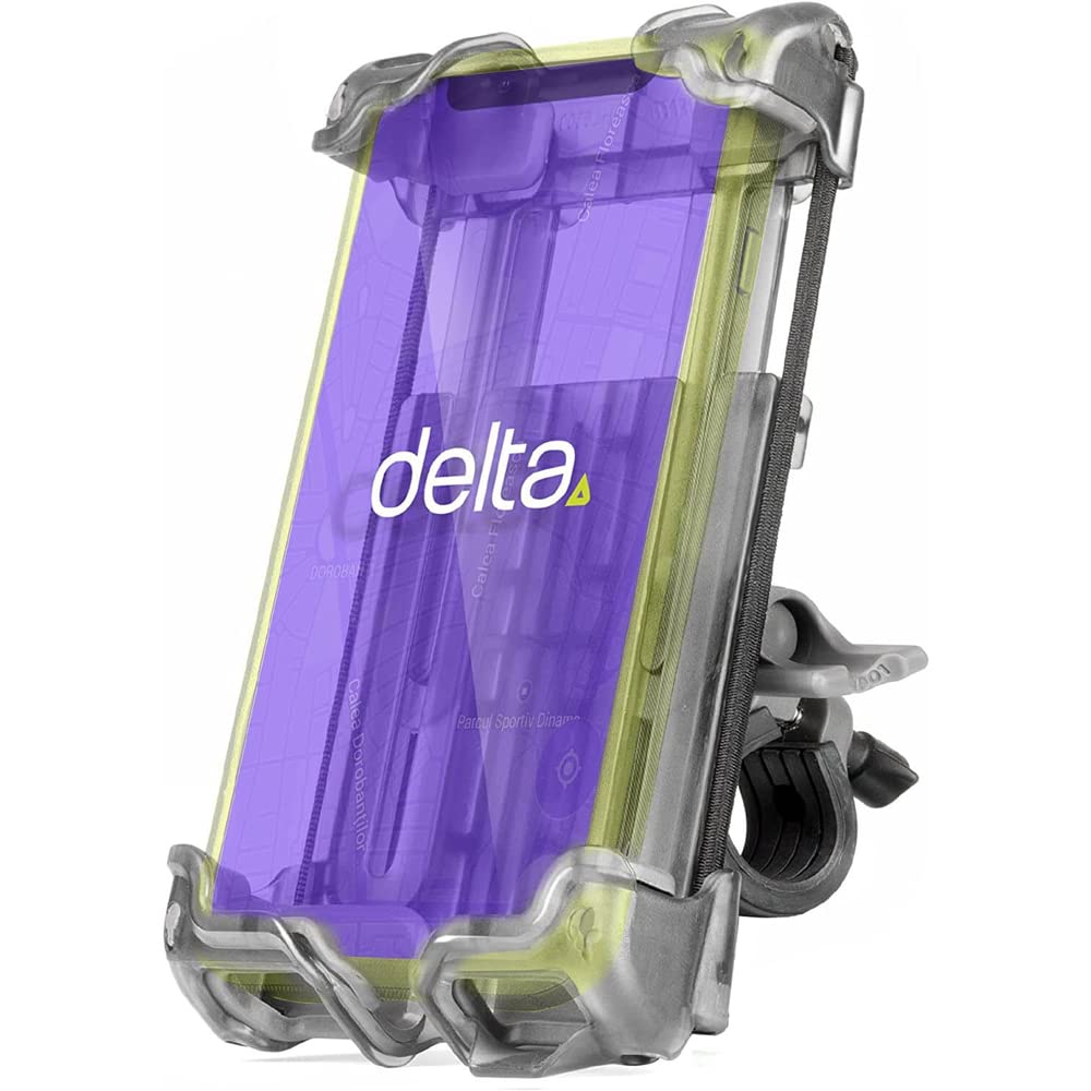 Hefty Bike Phone Mount By Delta Cycle - Premium Universal Bicycle Smartphone Holder Adjusts To Any Handlebar & Fits Any Phone Or