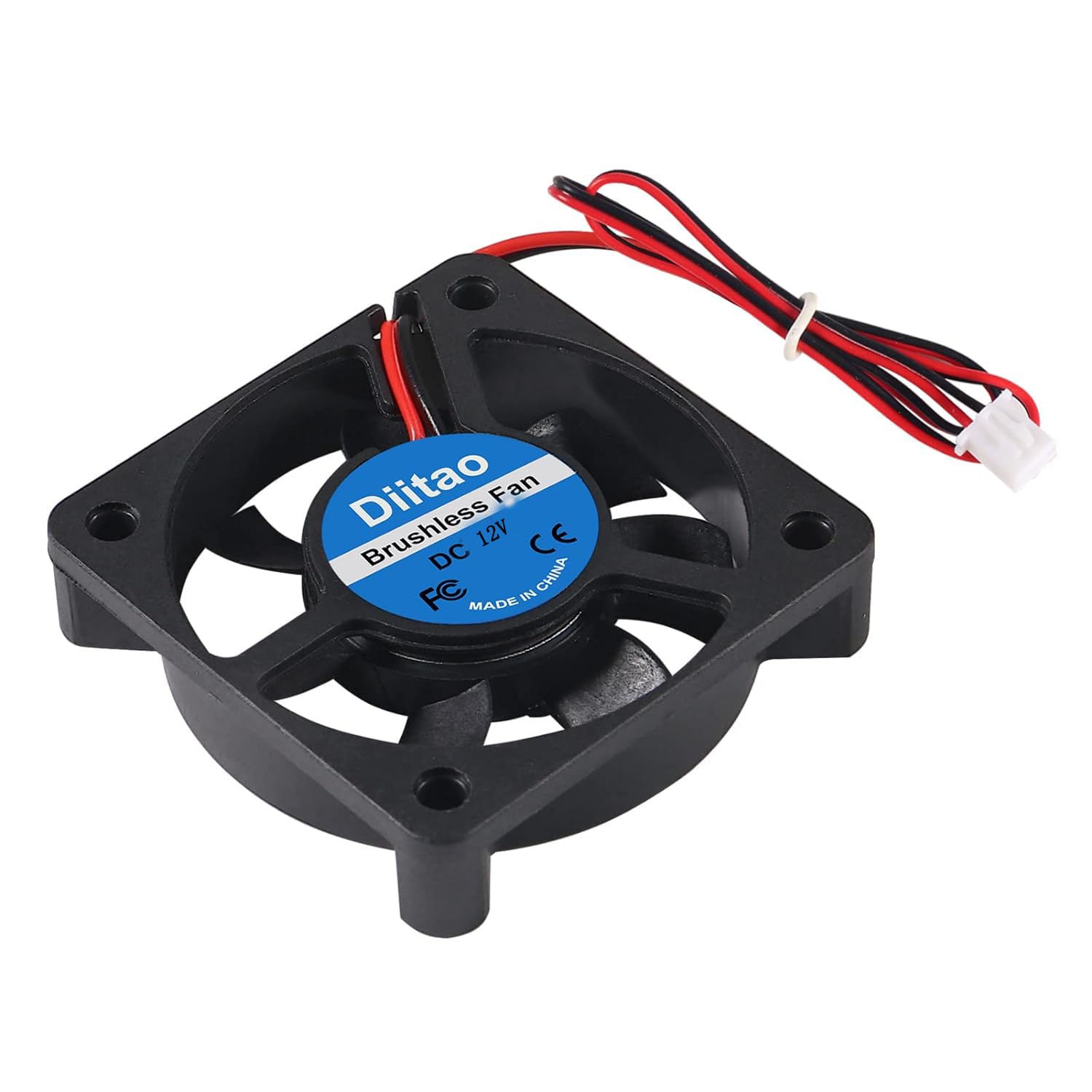 Diitao 4Pcs 12V 5010 Brushless Dc Cooling Fan 50 X 50 X 10Mm Big Airflow Fan Silent Brushless Long Life Computer Fan (50 X 50 X