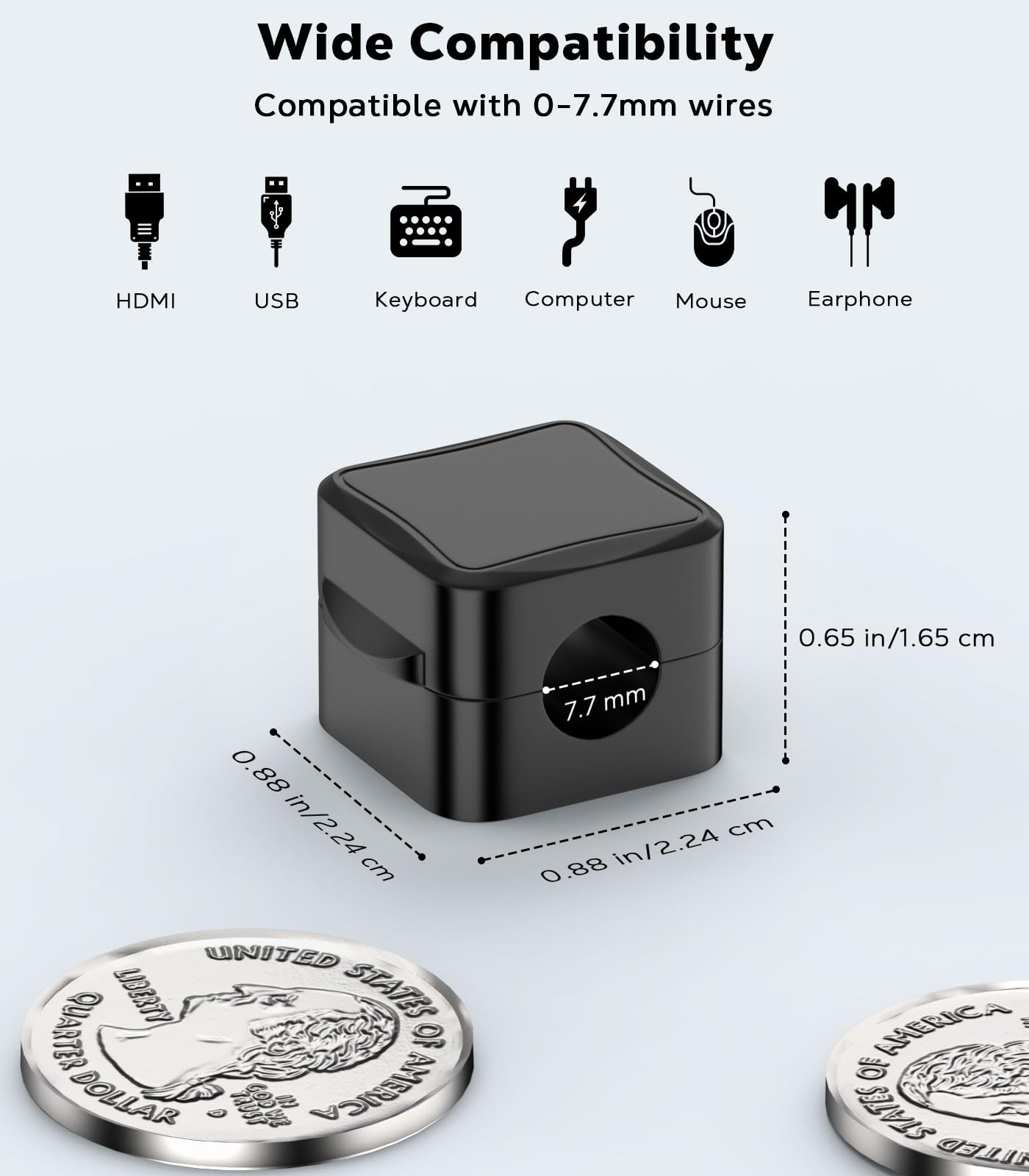 Moko 8 Pack Magnetic Cable Clips, Magnetic Desk Cord Organizer, Adhesive Magnetic Cord Holder, Cable Management Wire Holder Keep