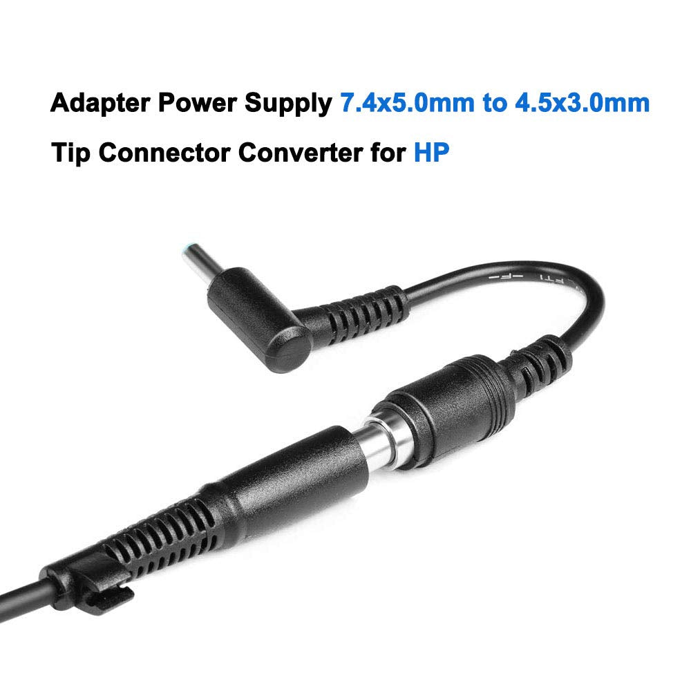 Lvpowa+ For Hp Charger Adapter Tip, 7.4X5.0Mm To 4.5X3.0Mm Tip Connector Converter For Hp Stream Spectre Pavilion Envy Elitebook Split Chromebook Power Cord [2 Pack]