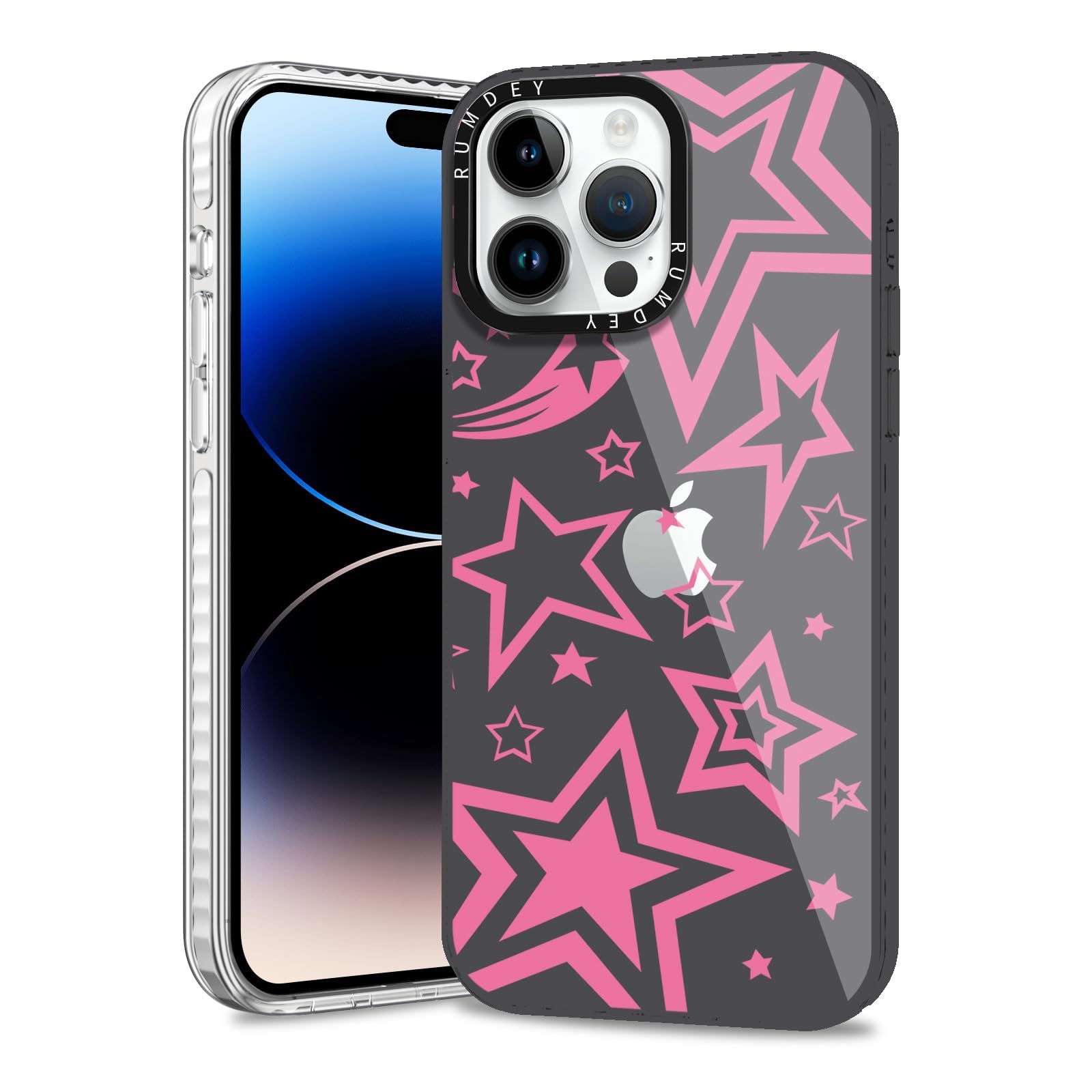Rumdey 2 Pack Cute Stars Phone Case For Iphone 13 Pro, Soft Slim Fashion Protective Phone Cover For Women Girly, Shockproof Tpu