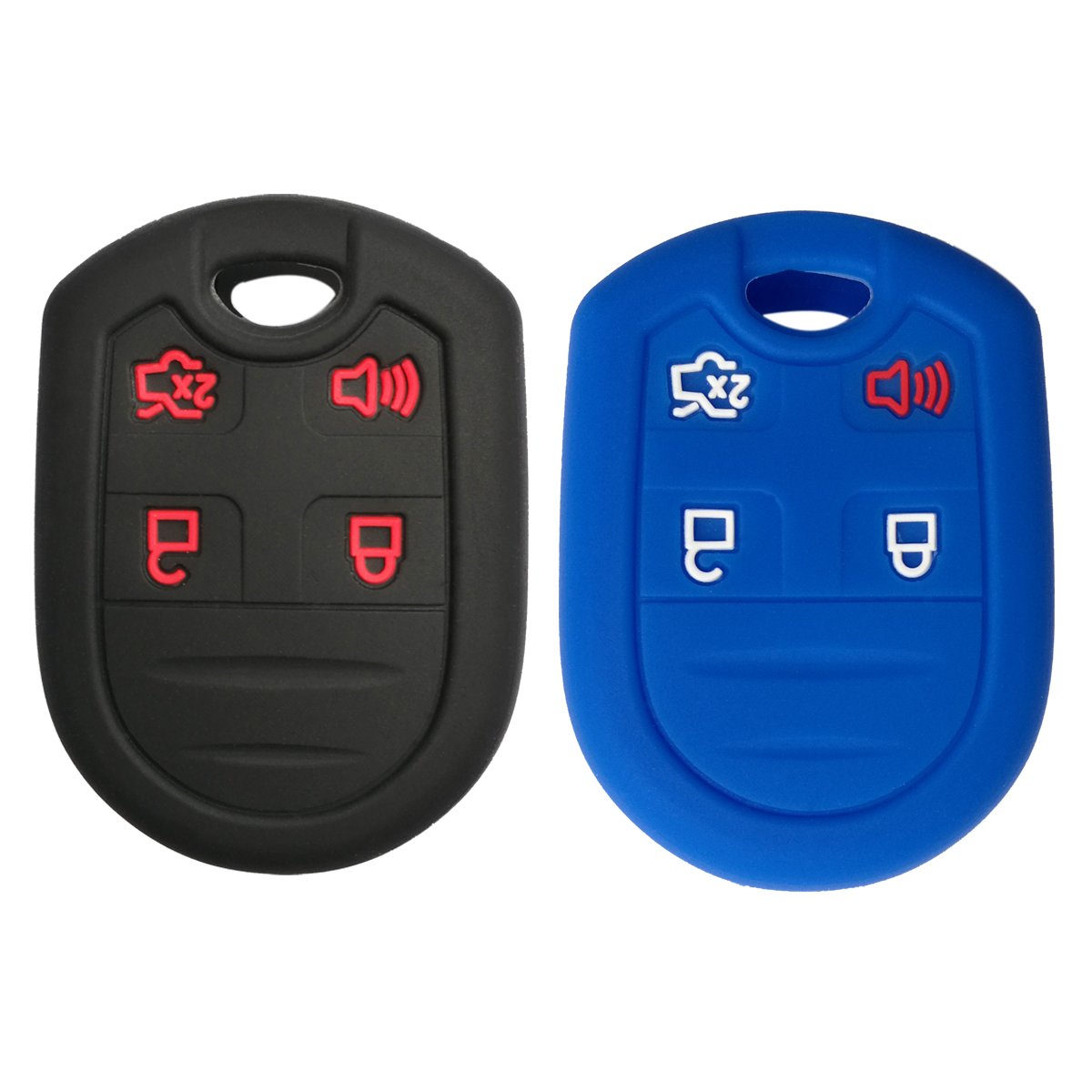 Coolbestda 2Pcs Silicone Key Fob Skin Cover Protector Keyless Jacket Remote Holder For Ford F150 F 150 F250 F350 Mustang Fusion