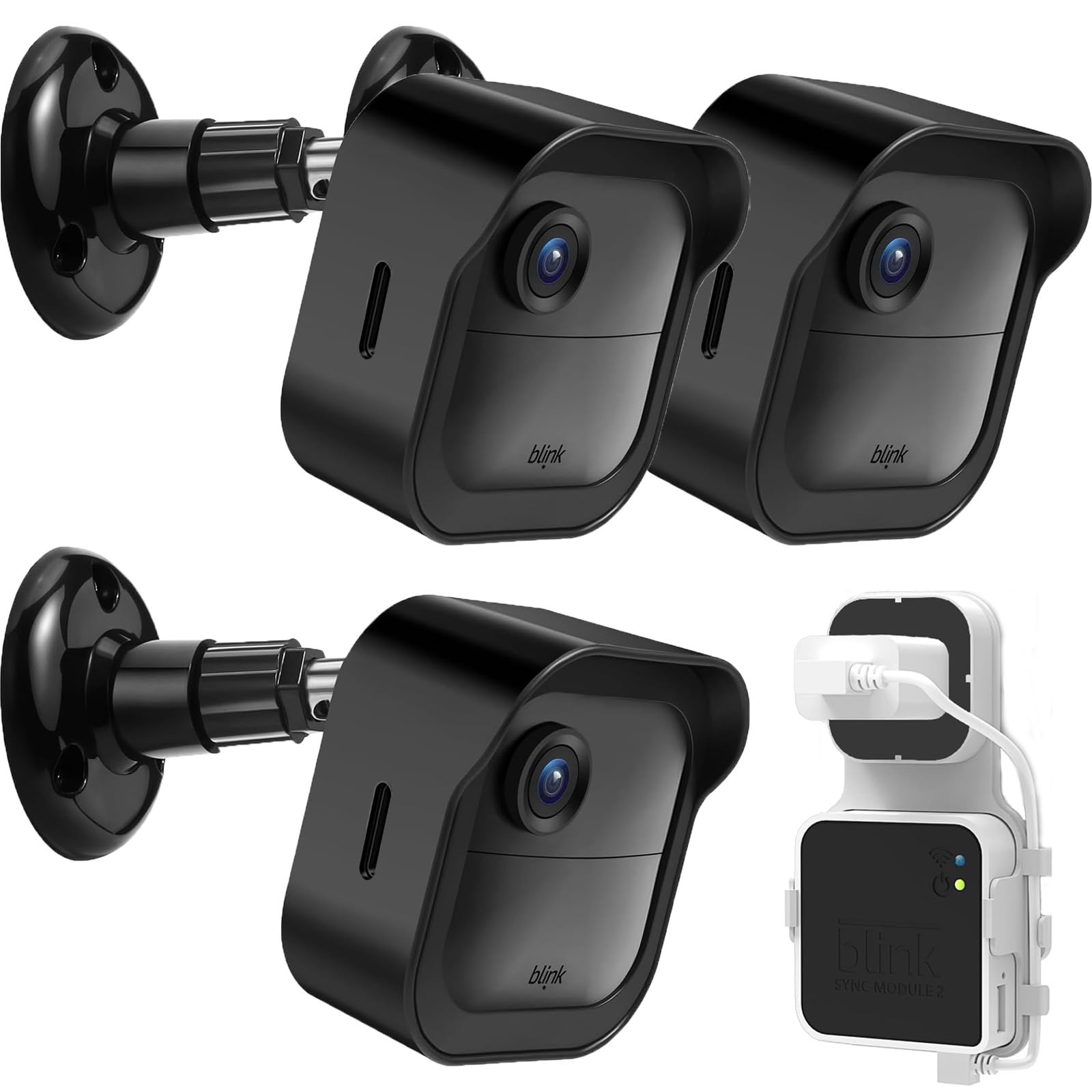 All New Blink Outdoor 4 (4Th Gen) Mount, Weatherproof Protective Housing And 360 Adjustable Mount With Blink Sync Module 2 Outle