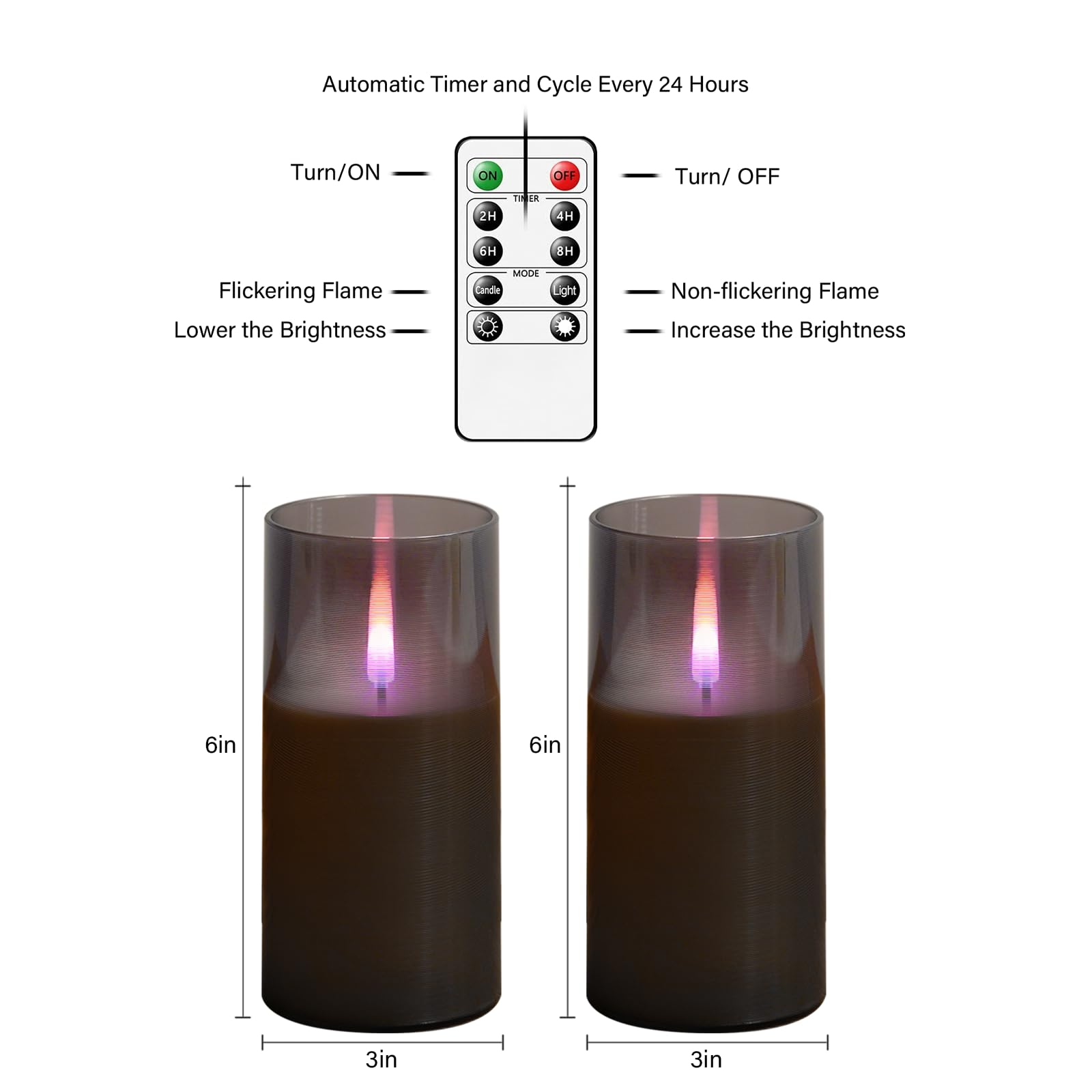 Kakoya Flameless Candles Upgraded Realistic Flickering Flame Led Candles,Battery Operated Candles With Remote Timers,Acrylic Ele
